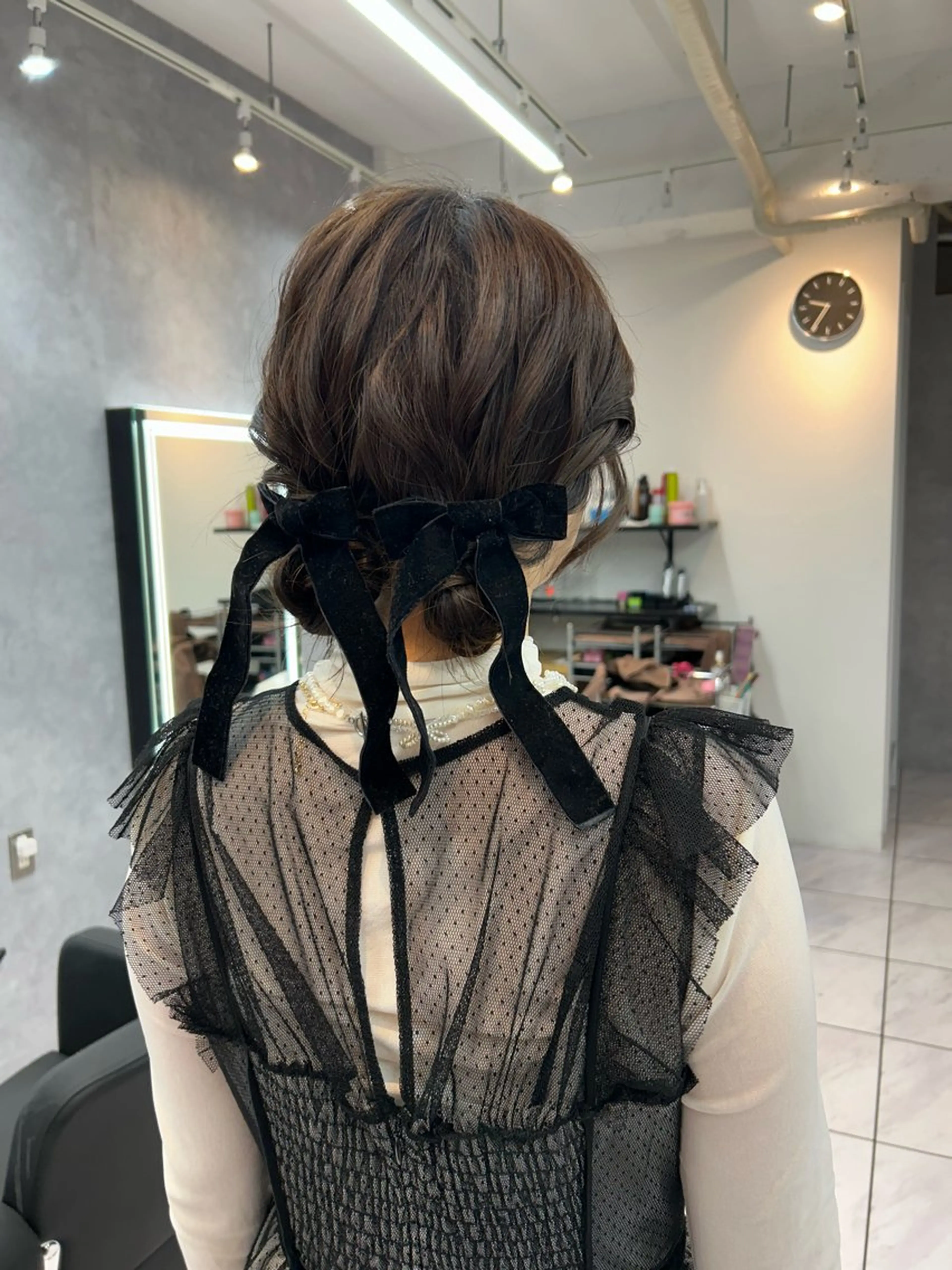 セミロング ヘアアレンジ 結婚式・ブライダル ヘアセット _WHITE 天神店 YUMEKA🐻のヘアスタイル