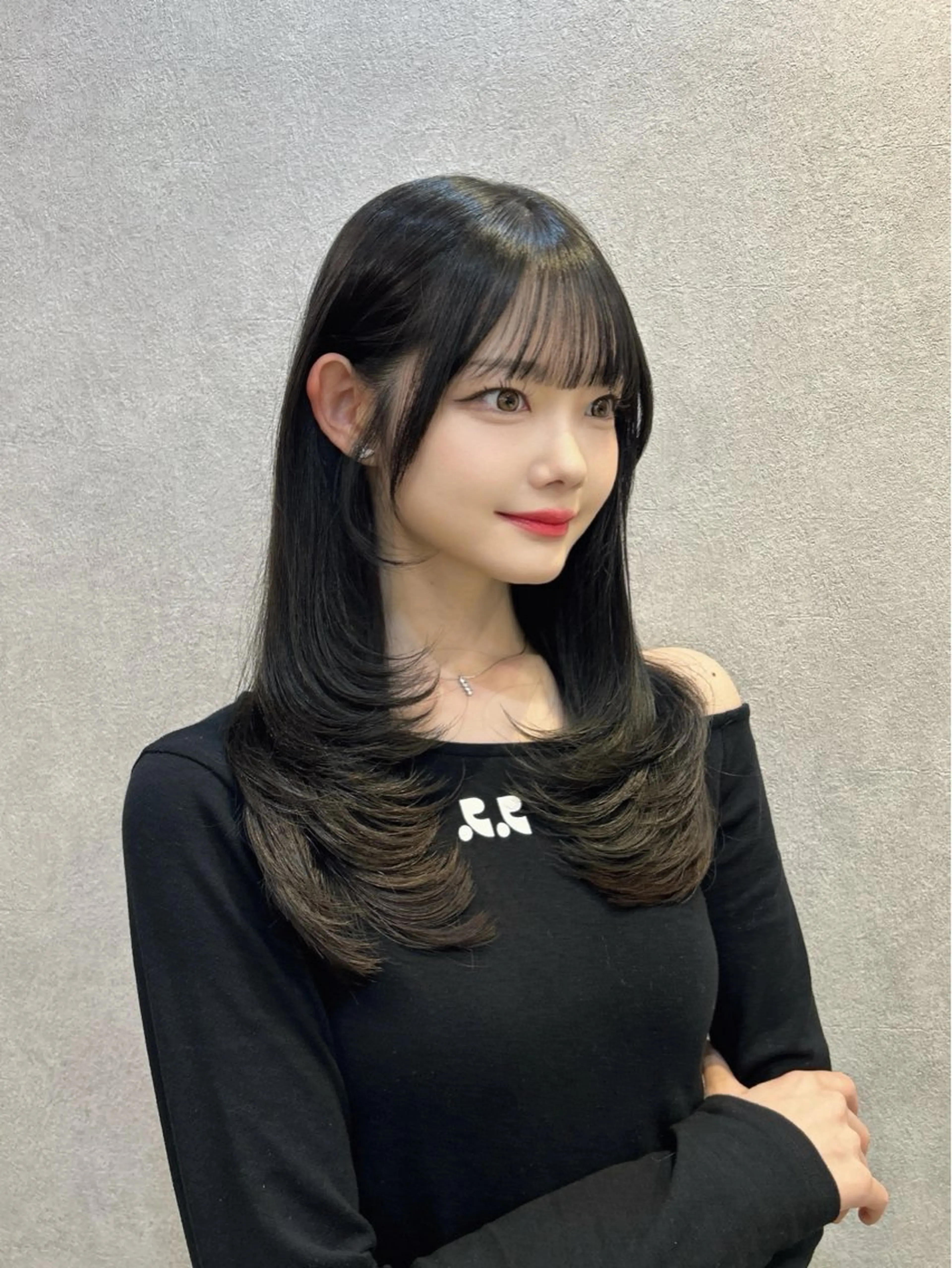 セミロング カラー ヘアアレンジ 韓国風ヘア レイヤーカット 🩷韓国ヘア/レイヤ ー🩷Maikaのヘアスタイル