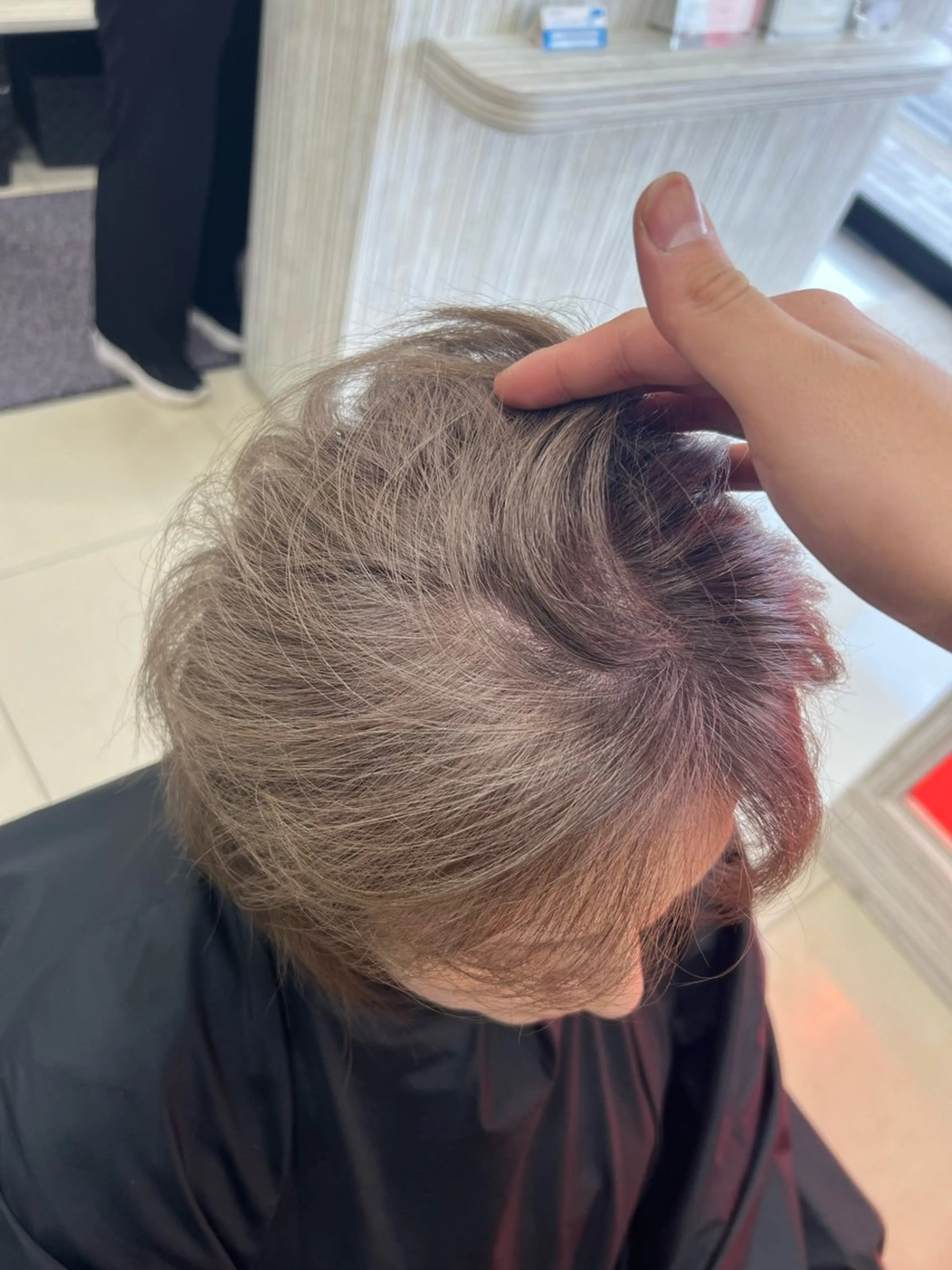 ミディアム カラー ヘアカラー トリートメント 仙台白髪ぼかし/ ボブカット/千葉達人のヘアスタイル