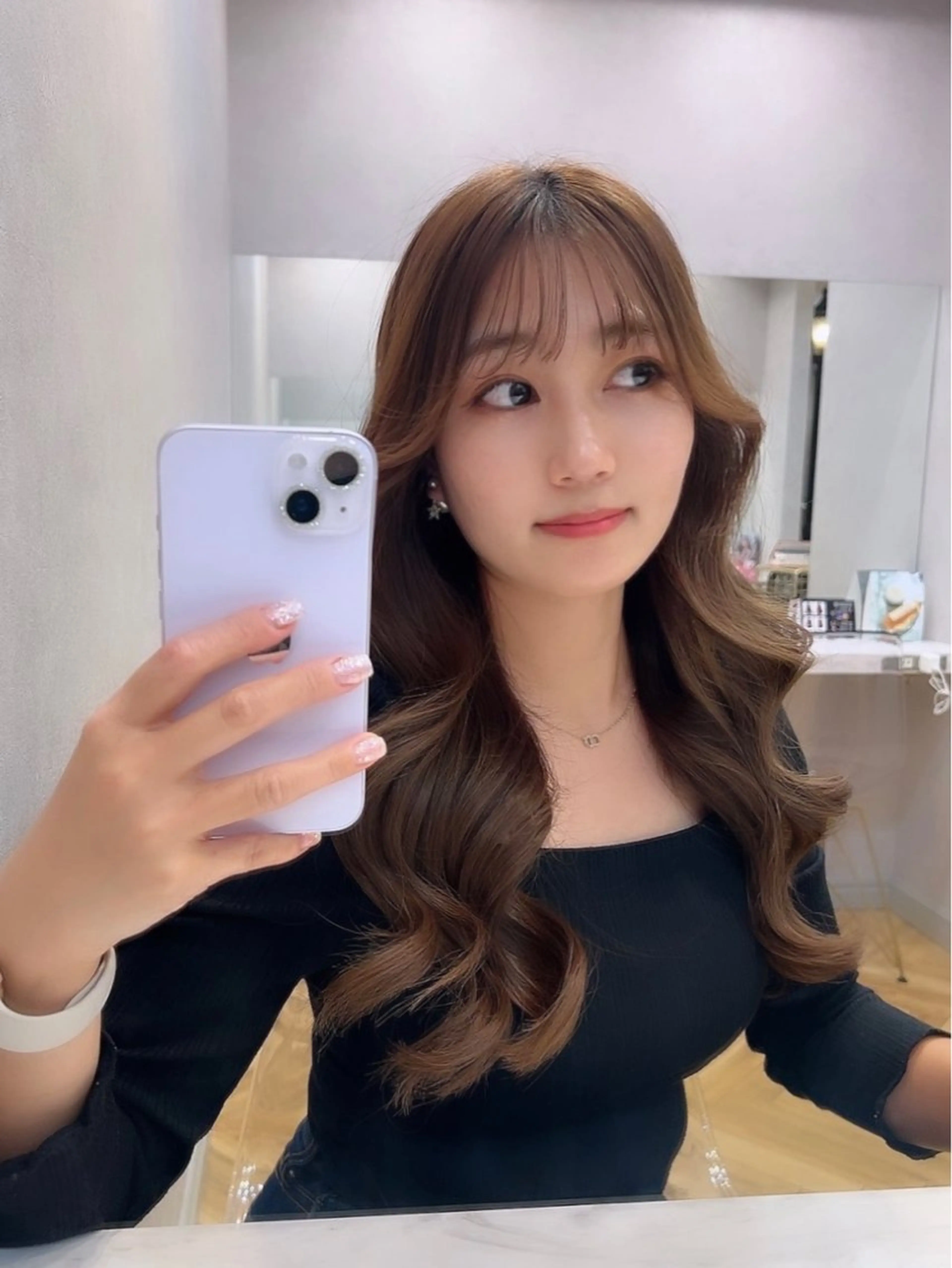 ロング カラー ヘアアレンジ 韓国風ヘア レイヤーカット 🩷韓国ヘア/ヨシン モリ🩷Maikaのヘアスタイル