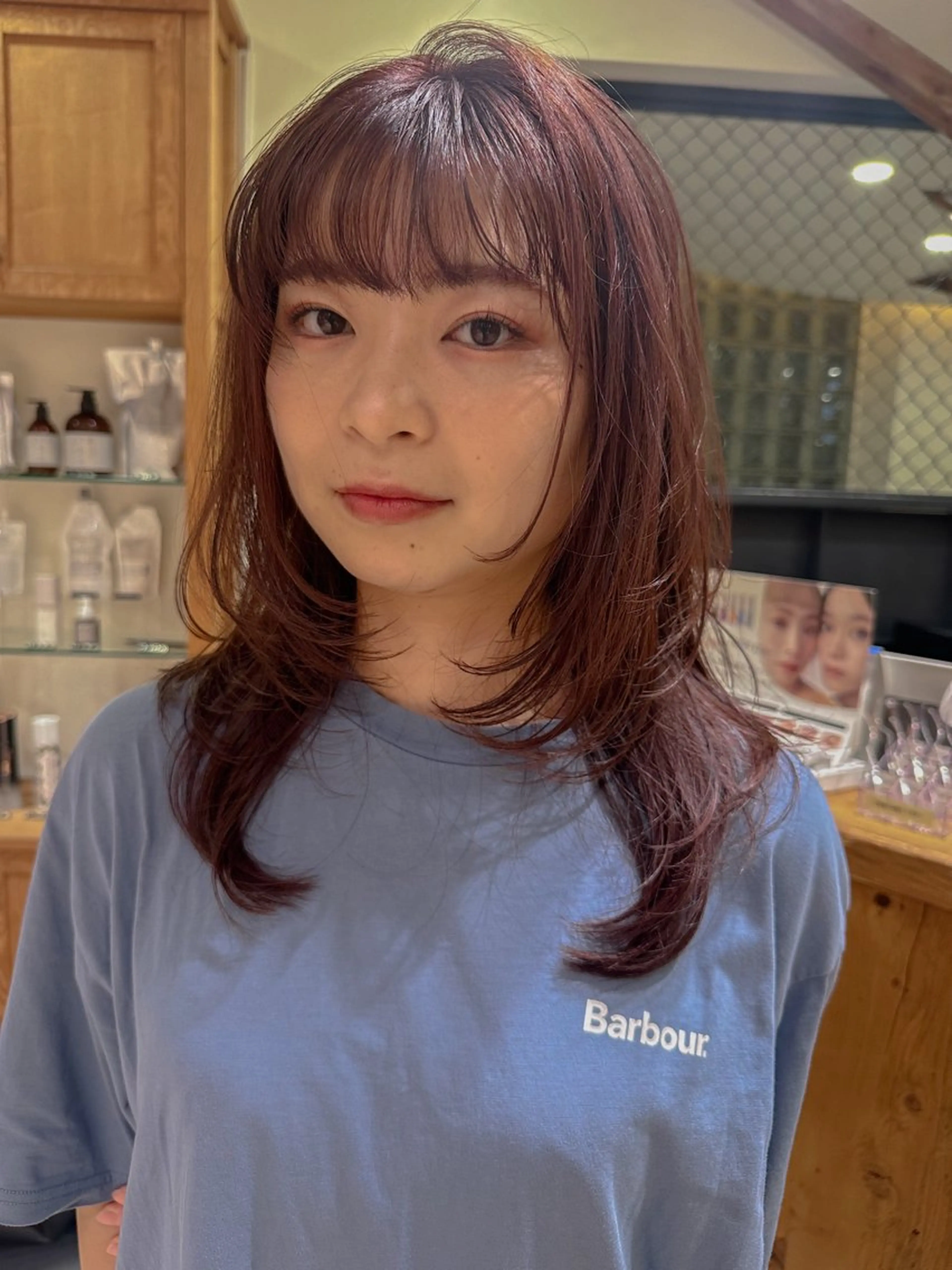 セミロング カット ヘアカラー トリートメント デザインカット/梅田 ケアブリーチ/平野恵のヘアスタイル