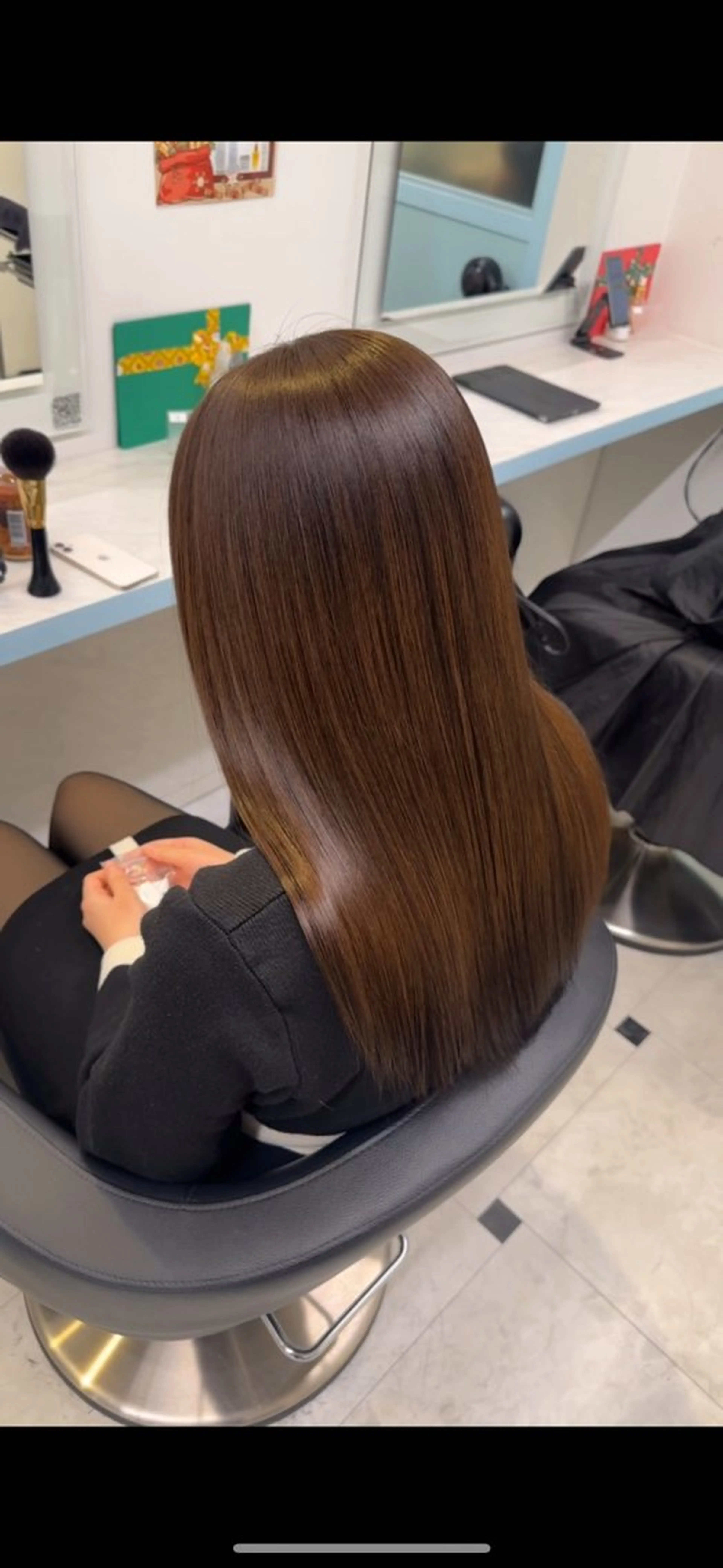 ロング カラー ブラウンカラー オレンジ オレンジブラウン ヘアカラー トリートメント ♥️暖色モテカラ ー♥️由夏のヘアスタイル