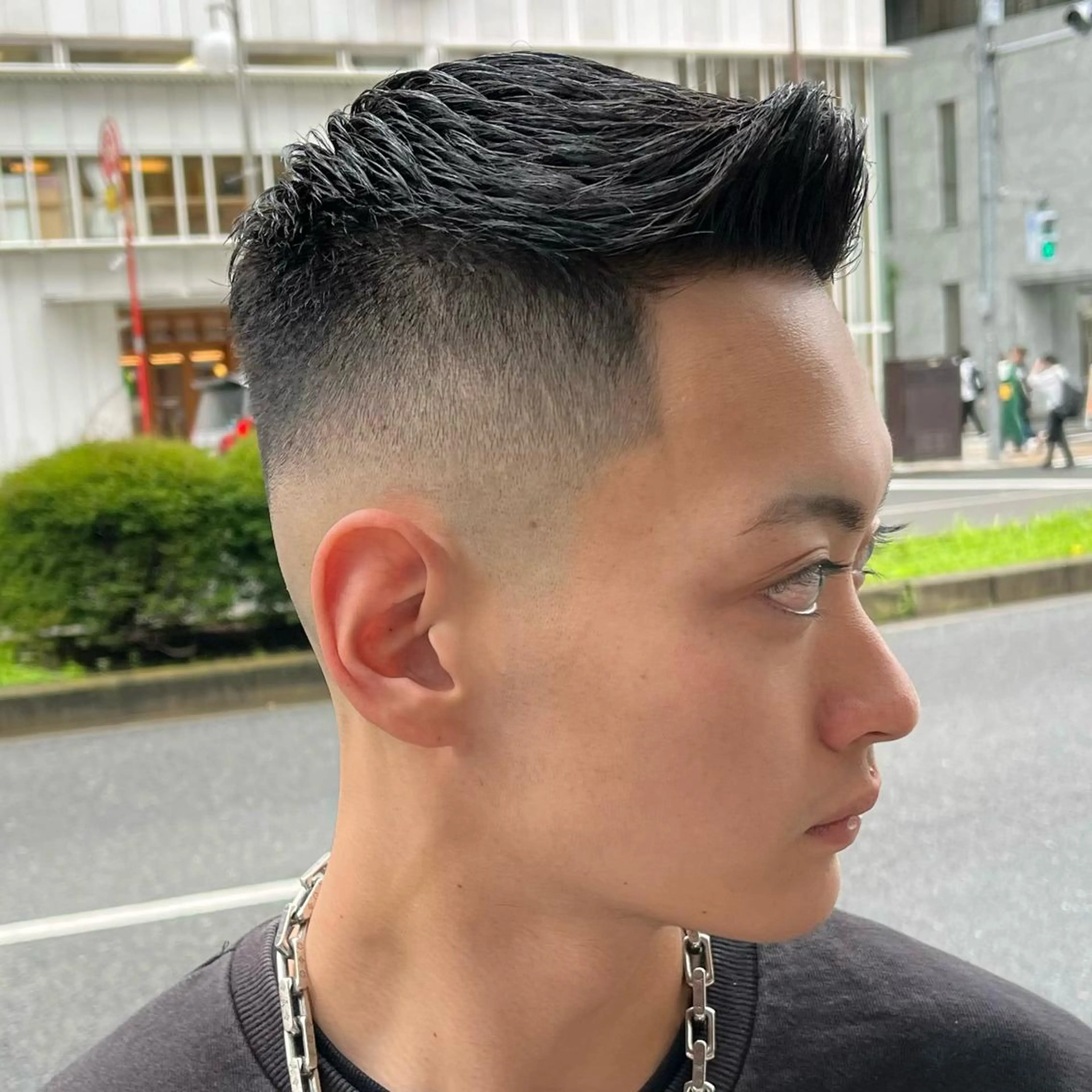 ショート メンズ フェードカット メンズパーマ スキンフェード スペインカール カット 立川/メンズパーマ 厚進太郎のヘアスタイル
