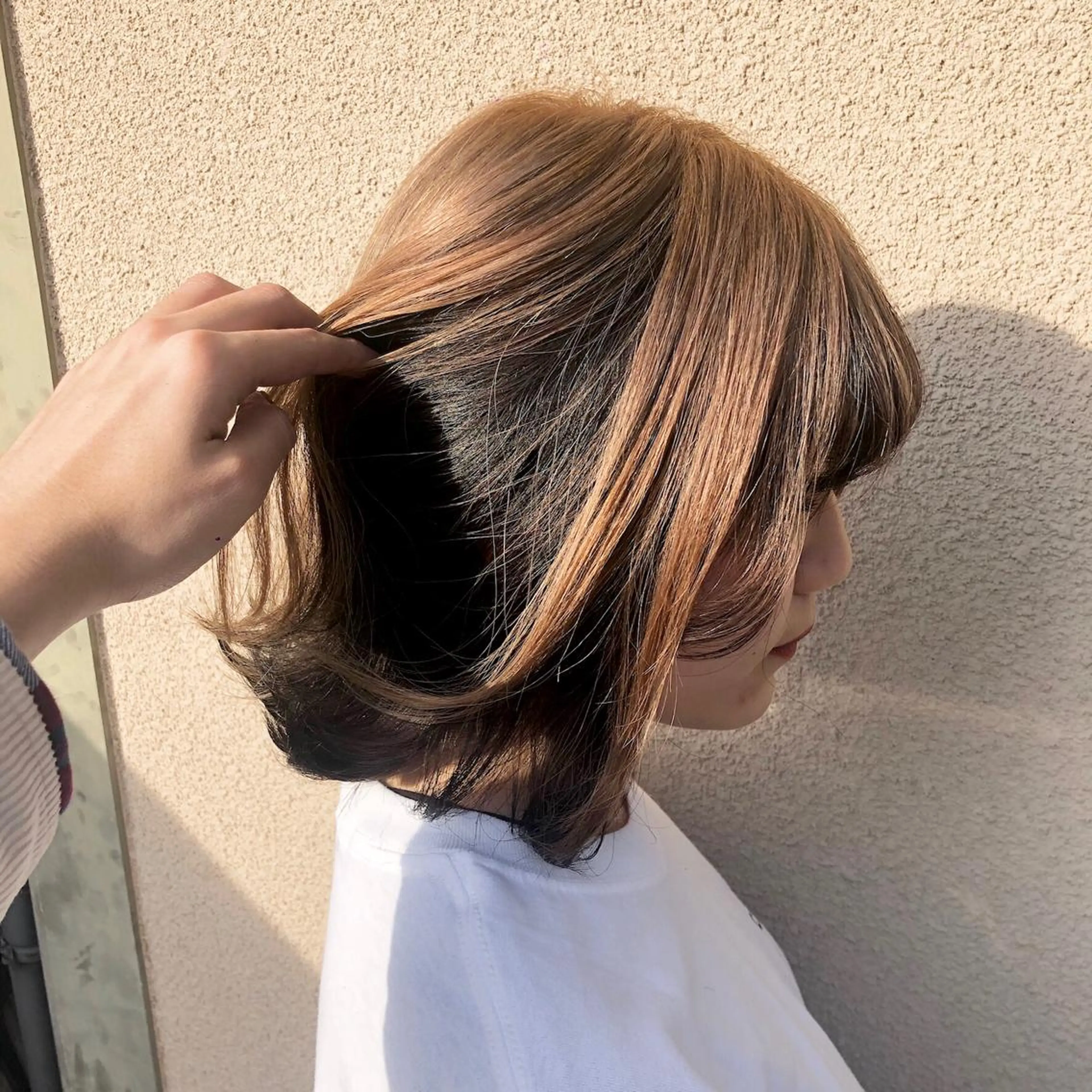 ミディアム カラー ブリーチ インナーカラー 橋本 しゅうまのヘアスタイル