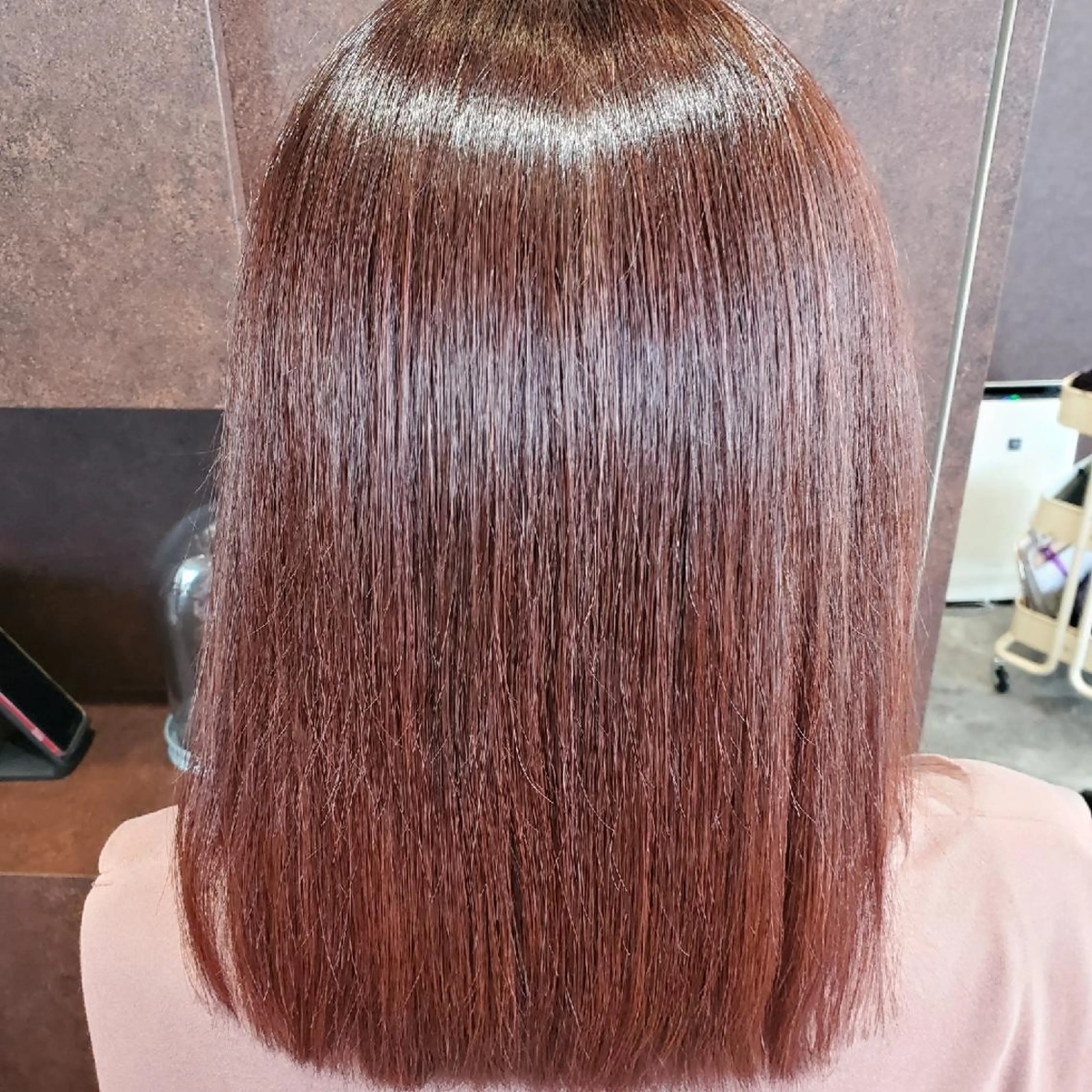 セミロング カラー ブラウンカラー ピンクカラー ピンクブラウン LORE　minatomirai所属・takeuchi 🐒のヘアスタイル