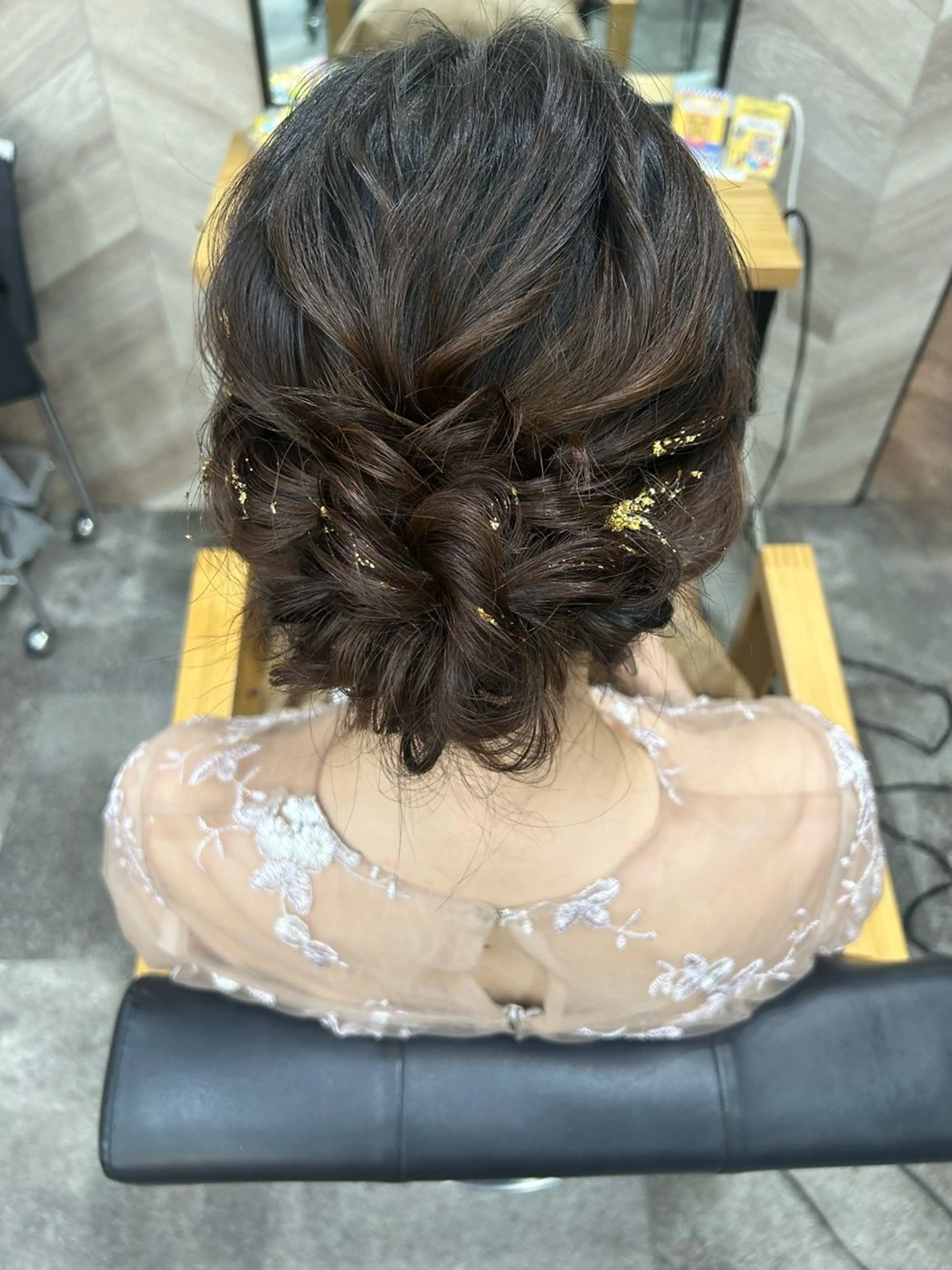 セミロング ヘアアレンジ ヘアセット 飯塚 沙衣のヘアスタイル
