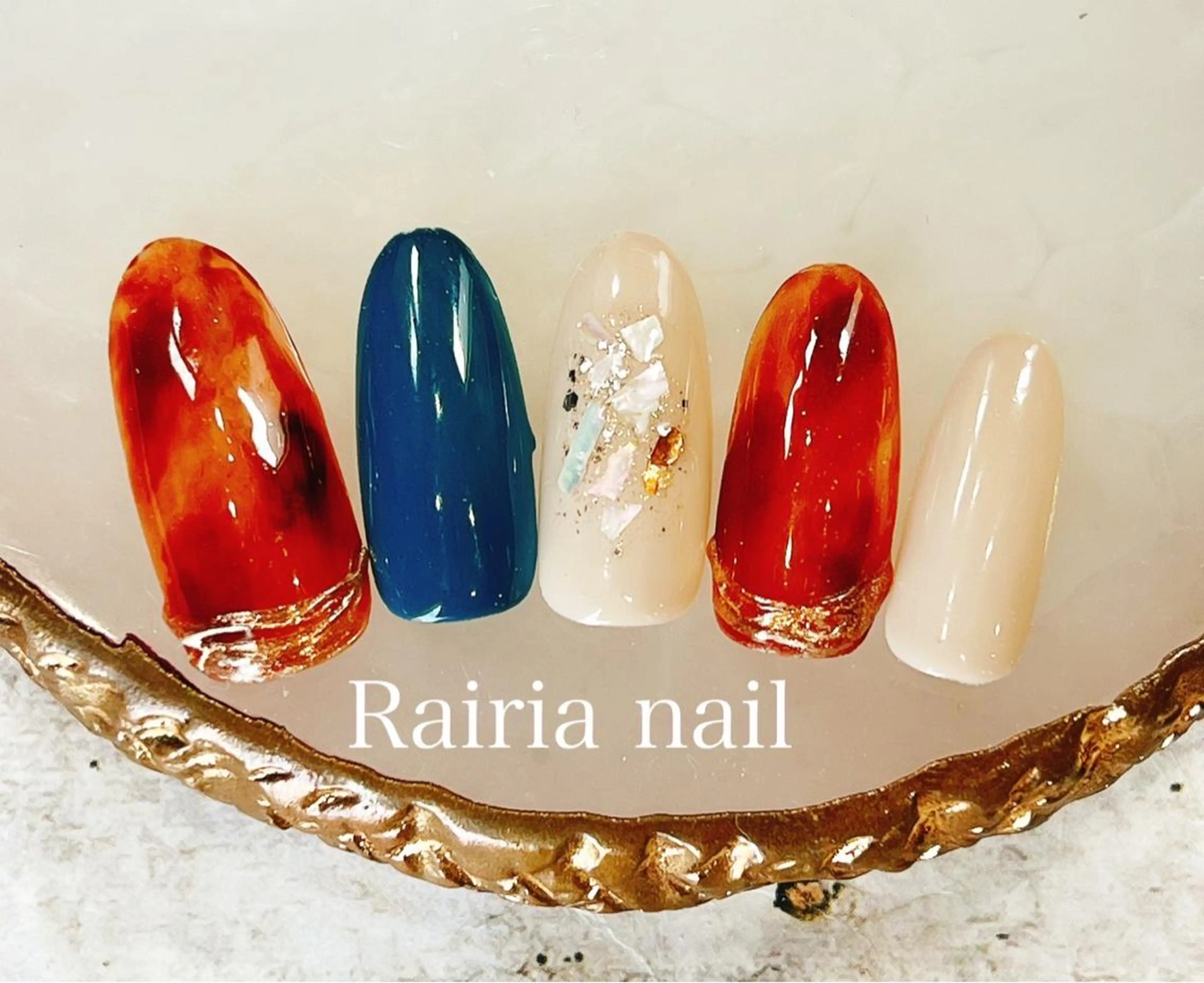 ネイル アートネイル べっ甲ネイル カジュアル フットネイル フレンチネイル Rairia nail本八幡店のネイルデザイン