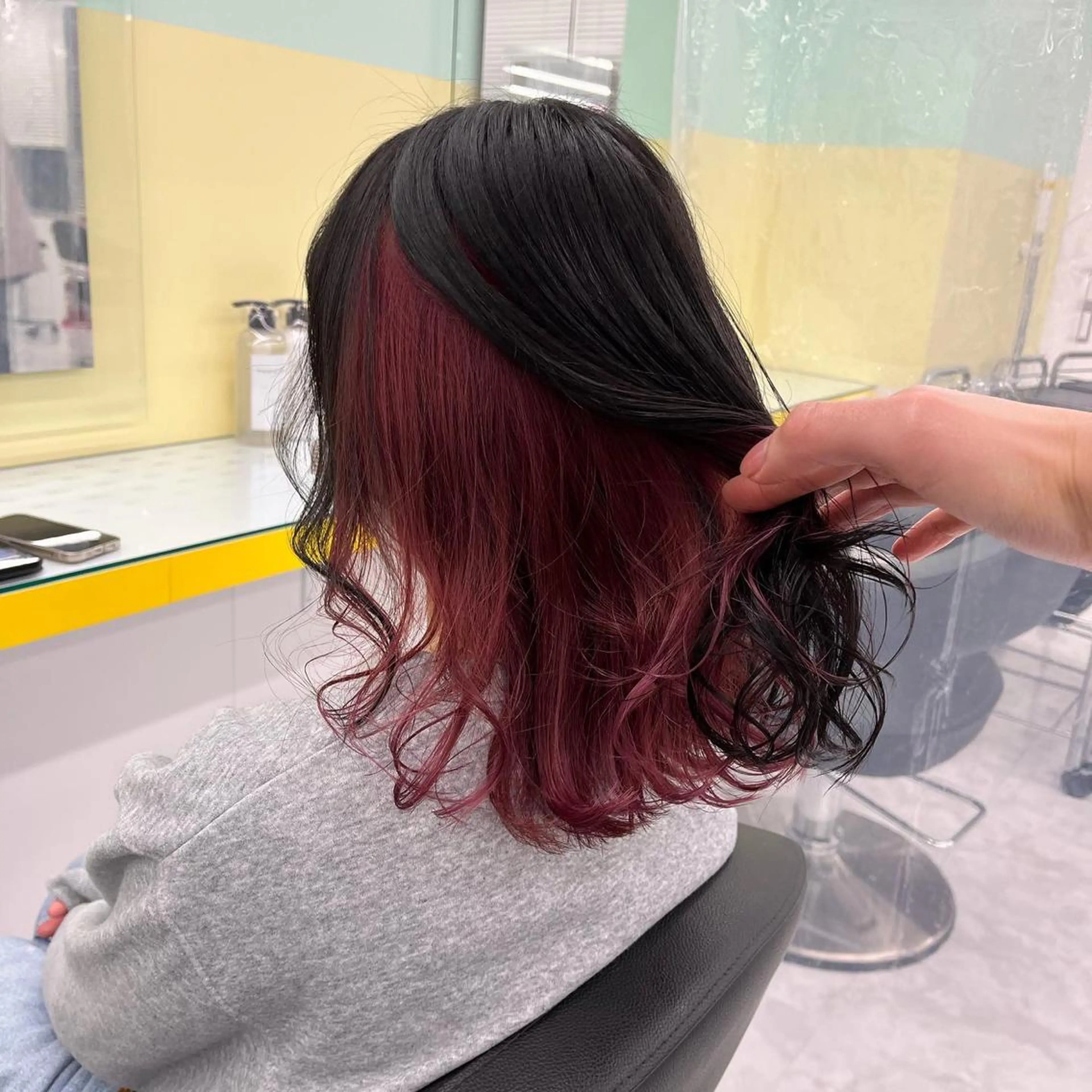 セミロング ヘアカラー トリートメント ヘッドスパ ヘアセット I S所属・🌿透明感カラー‪ 縮毛矯正✨かずきのヘアスタイル