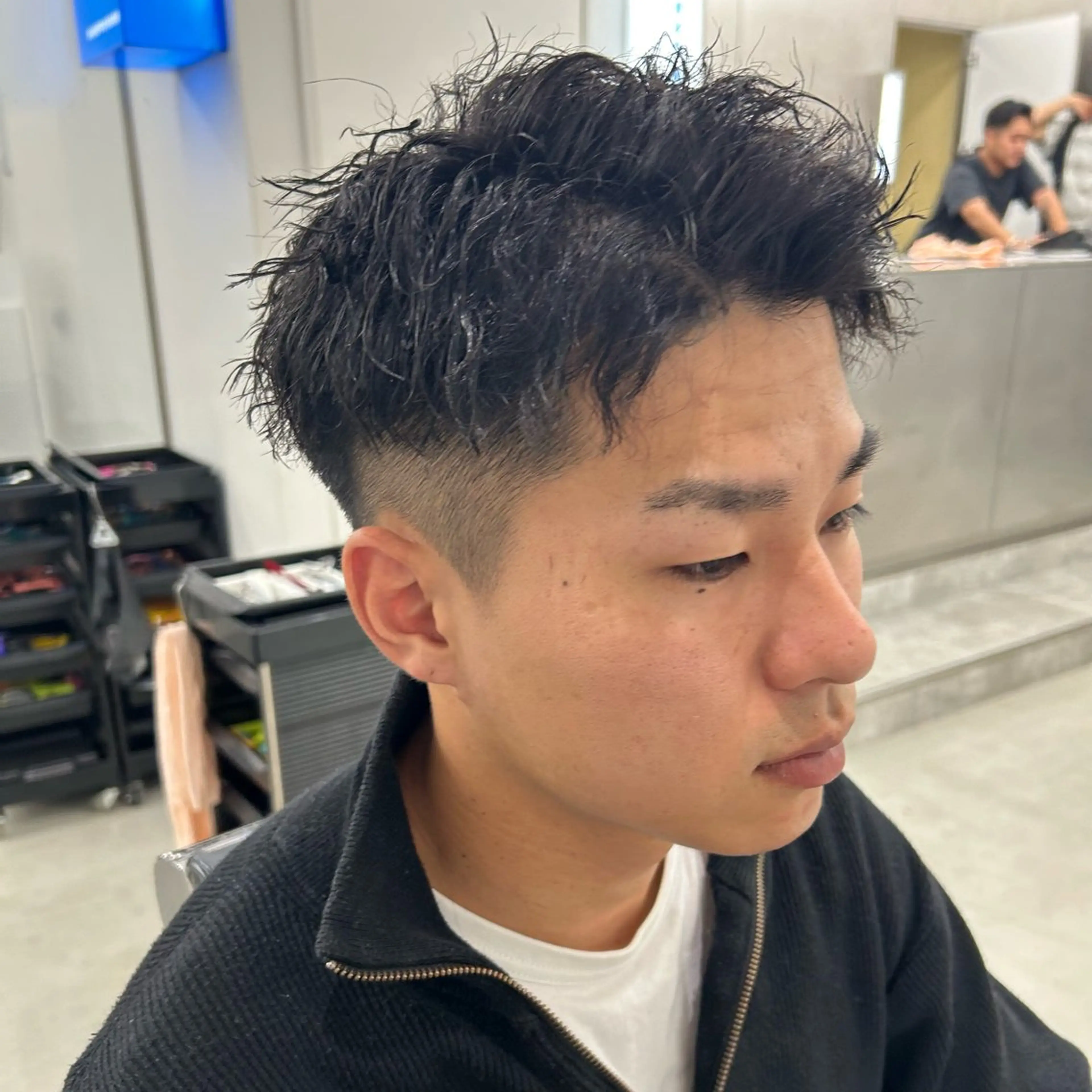 パーマ メンズ カット パーマ 安達 脩人のヘアスタイル
