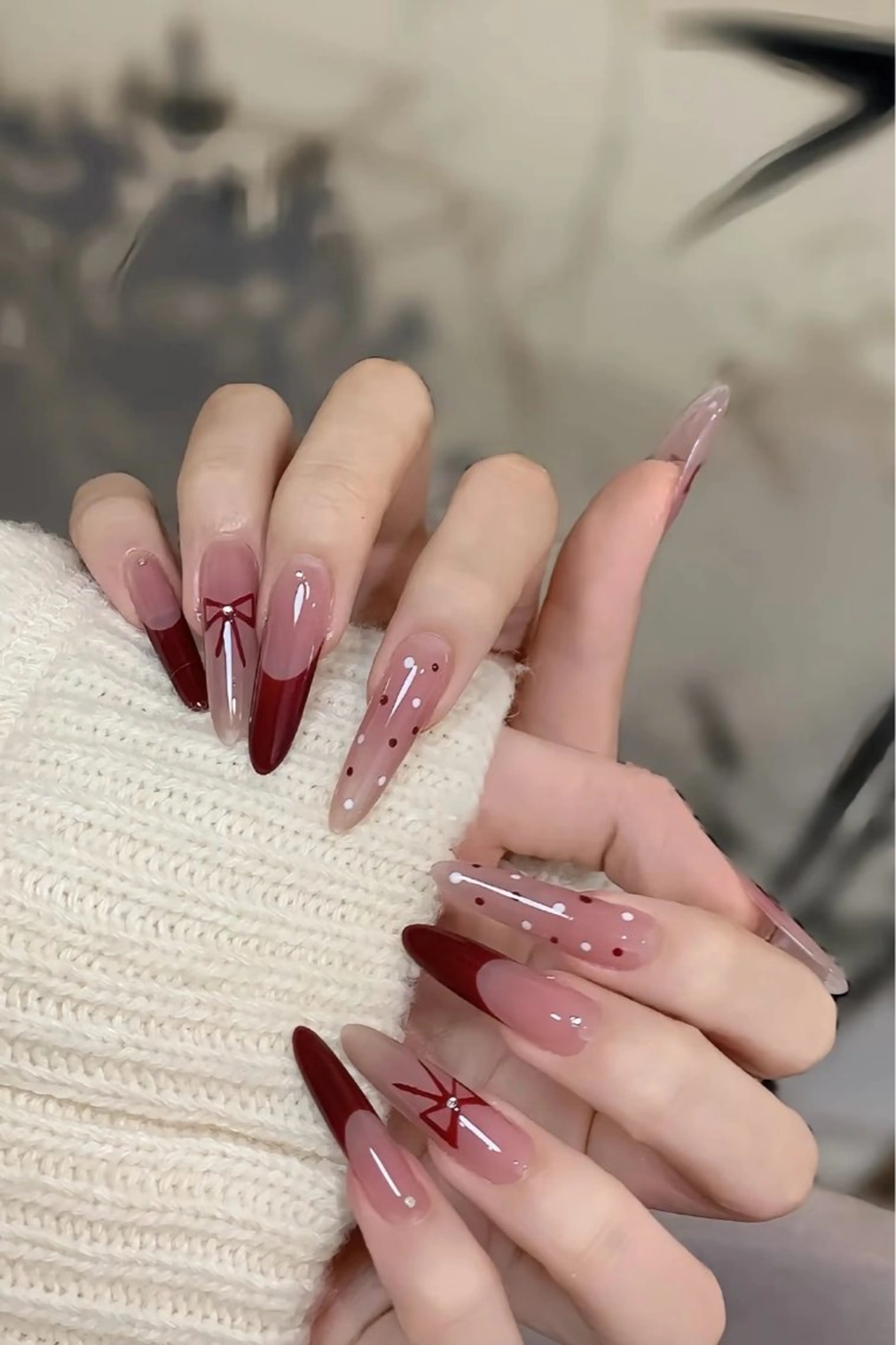 ネイル アートネイル オーロラネイル チークネイル フレンチネイル ガラスフレンチ ハンドネイル 🎀🎀YooLi Nail Salonのネイルデザイン