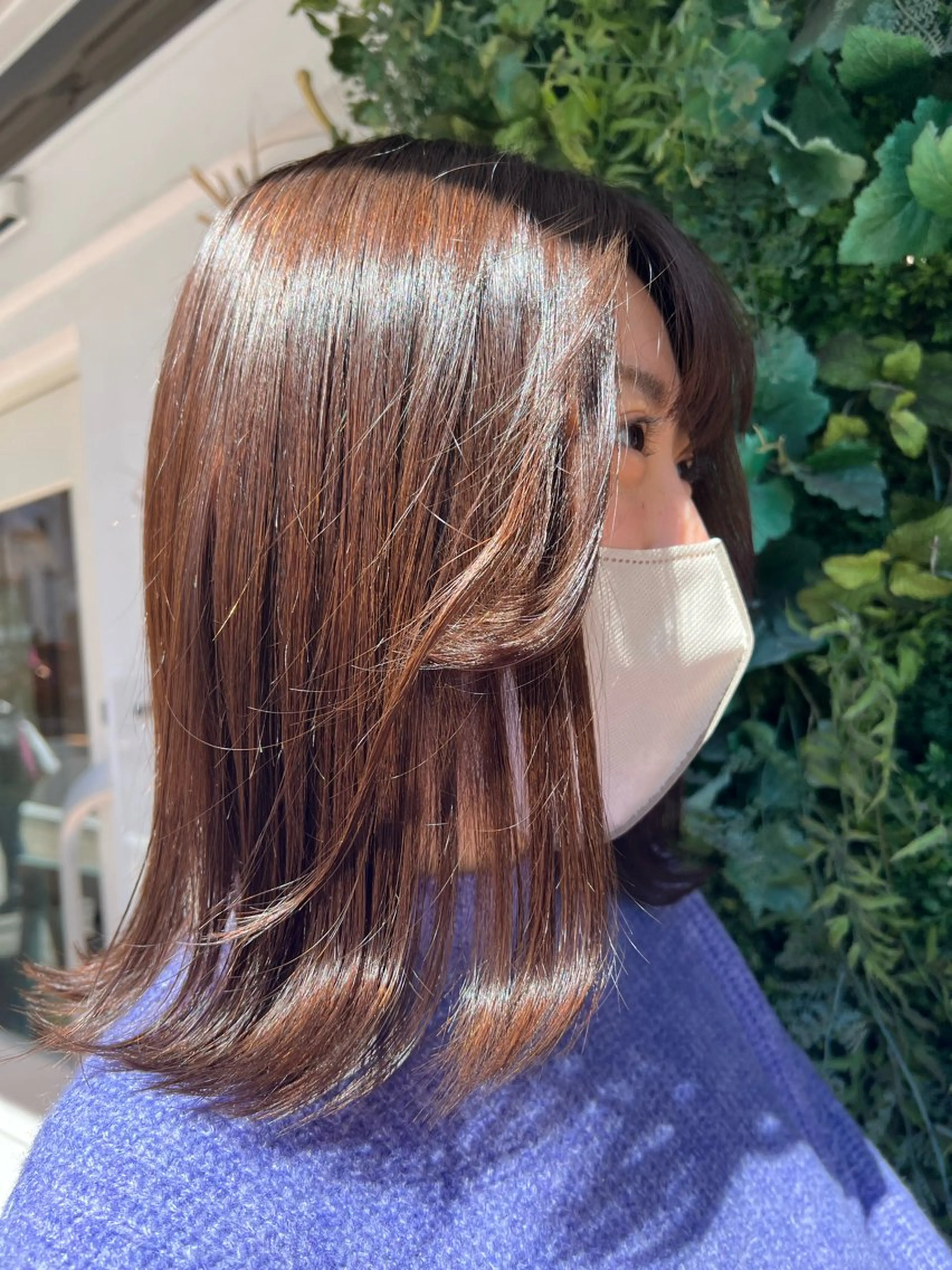 ミディアム カット 朝が楽になる艶髪縮毛 ✨中稲明梨のヘアスタイル
