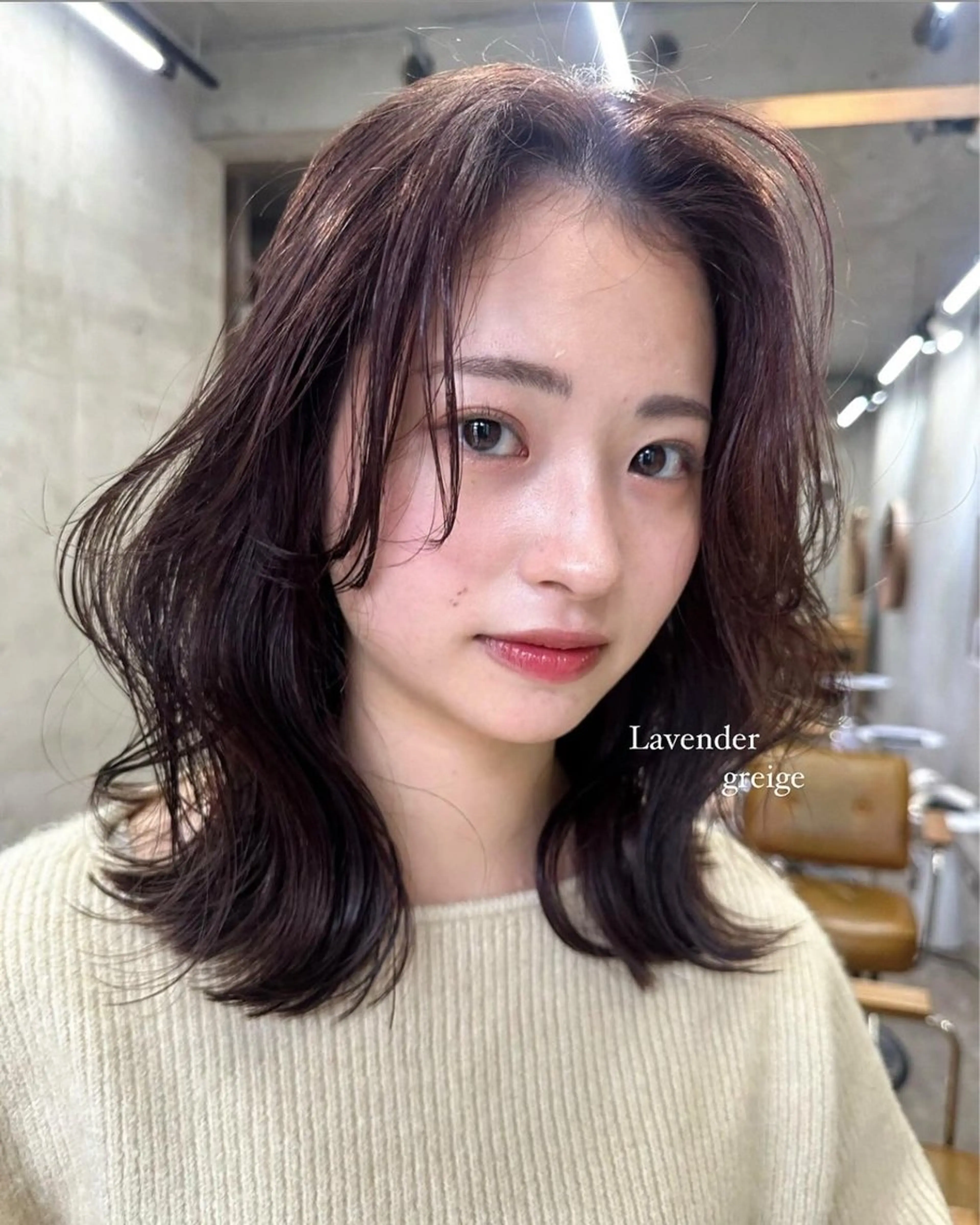 ミディアム 顔周りカット ヘアカラー SALT WATER所属・🫐 𝐌𝐚𝐨 🫐ボブモデル募集のヘアスタイル