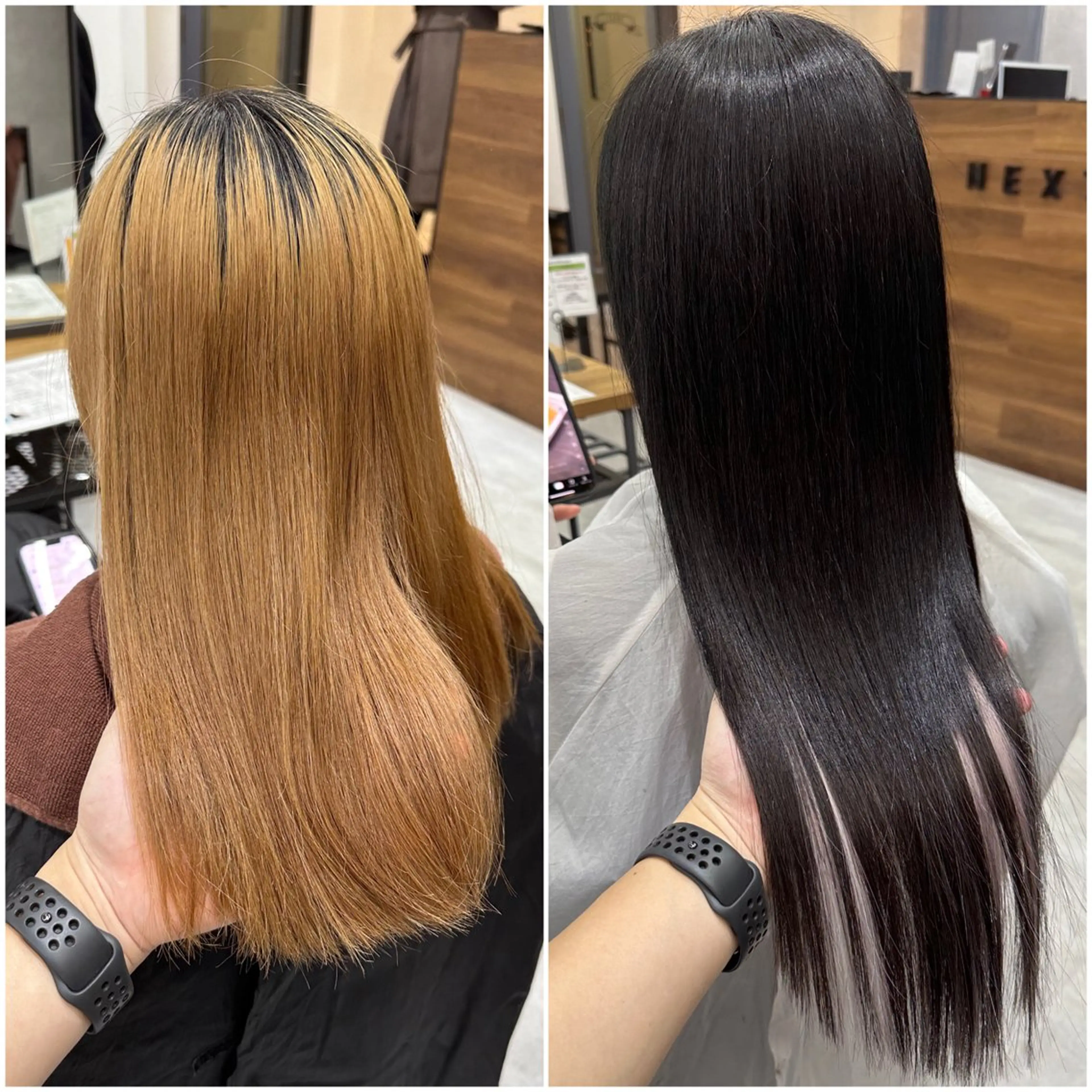 ロング カラー シルバー ロング 池袋🧡ダブルカラー /馴染ませエクステのヘアスタイル