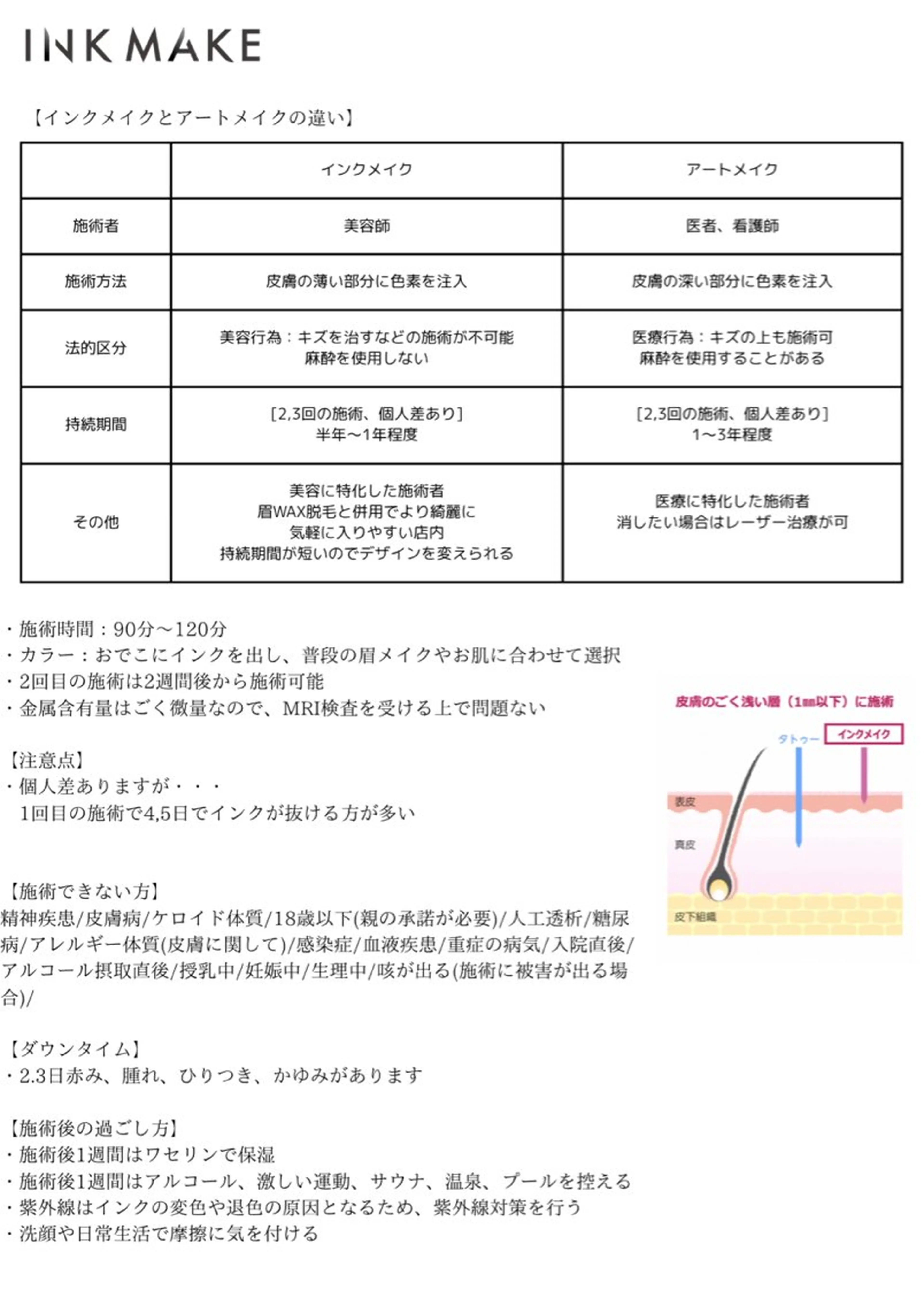 【眉タトゥー】インクメイクの写真