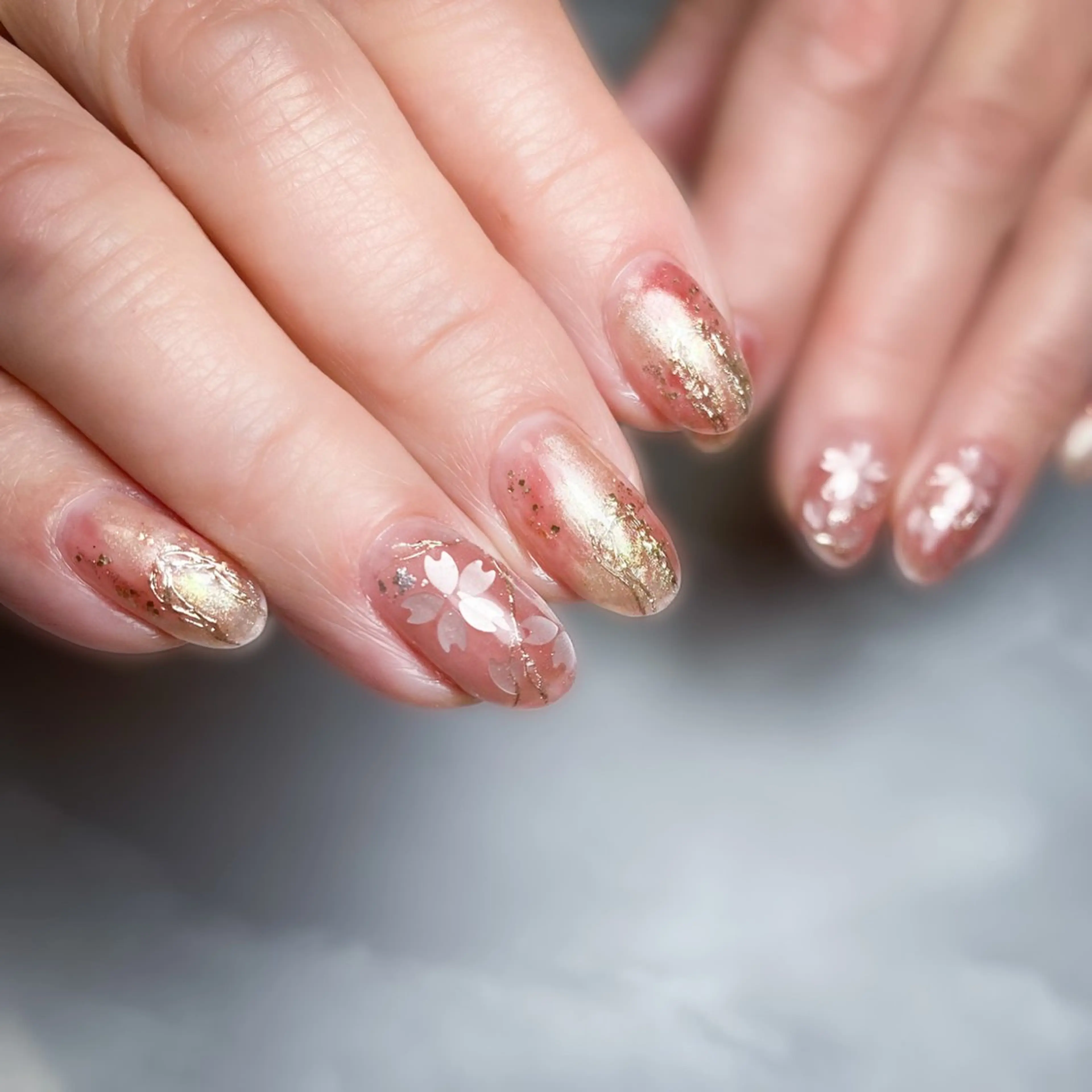 ネイル 桜ネイル 春ネイル ハンドネイル &.nail/ ニュアンス/持込み可のネイルデザイン
