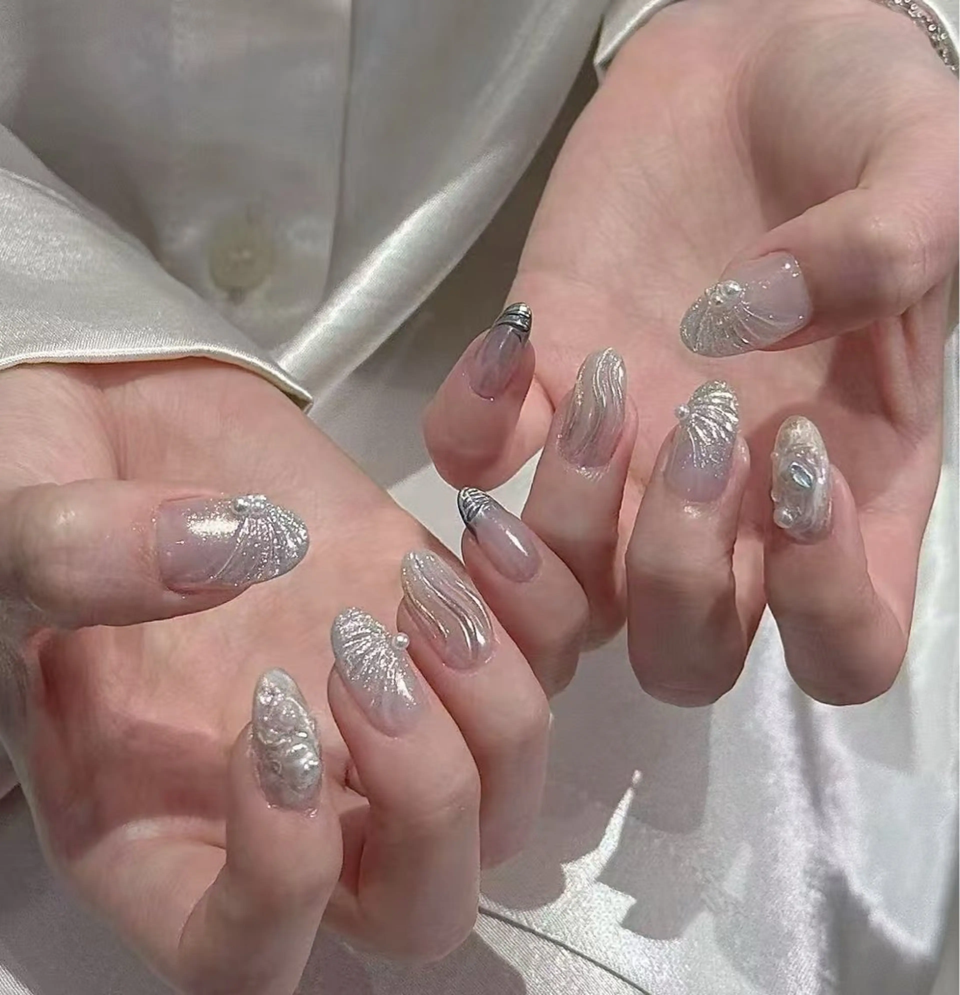 ネイル オーロラネイル フラワーネイル フットネイル フレンチネイル ジェルネイル ハンドネイル 相沢 さやかのネイルデザイン