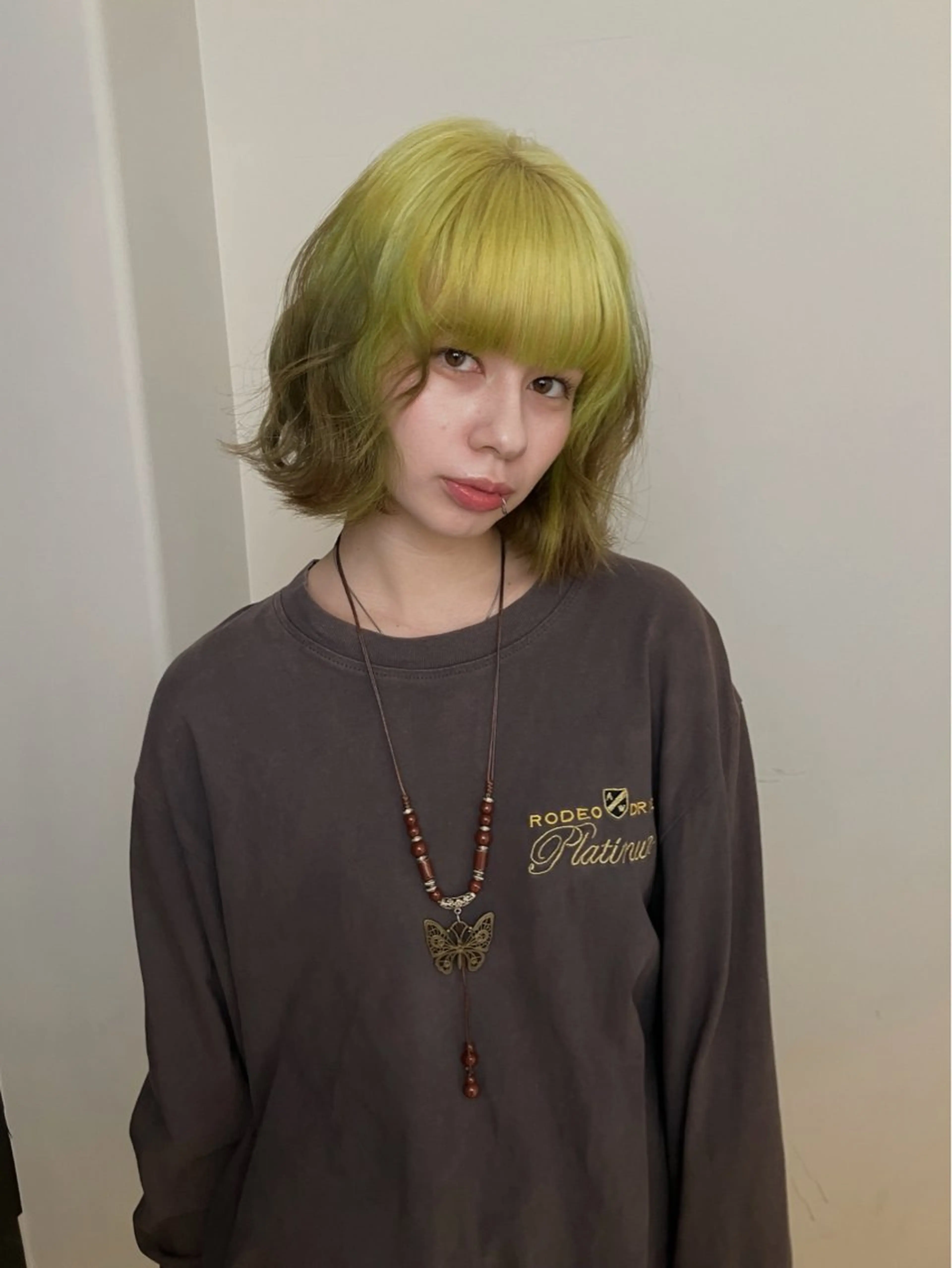 ミディアム カラー ヘアカラー トリートメント Hanaka ꣑ৎ @hwndorのヘアスタイル