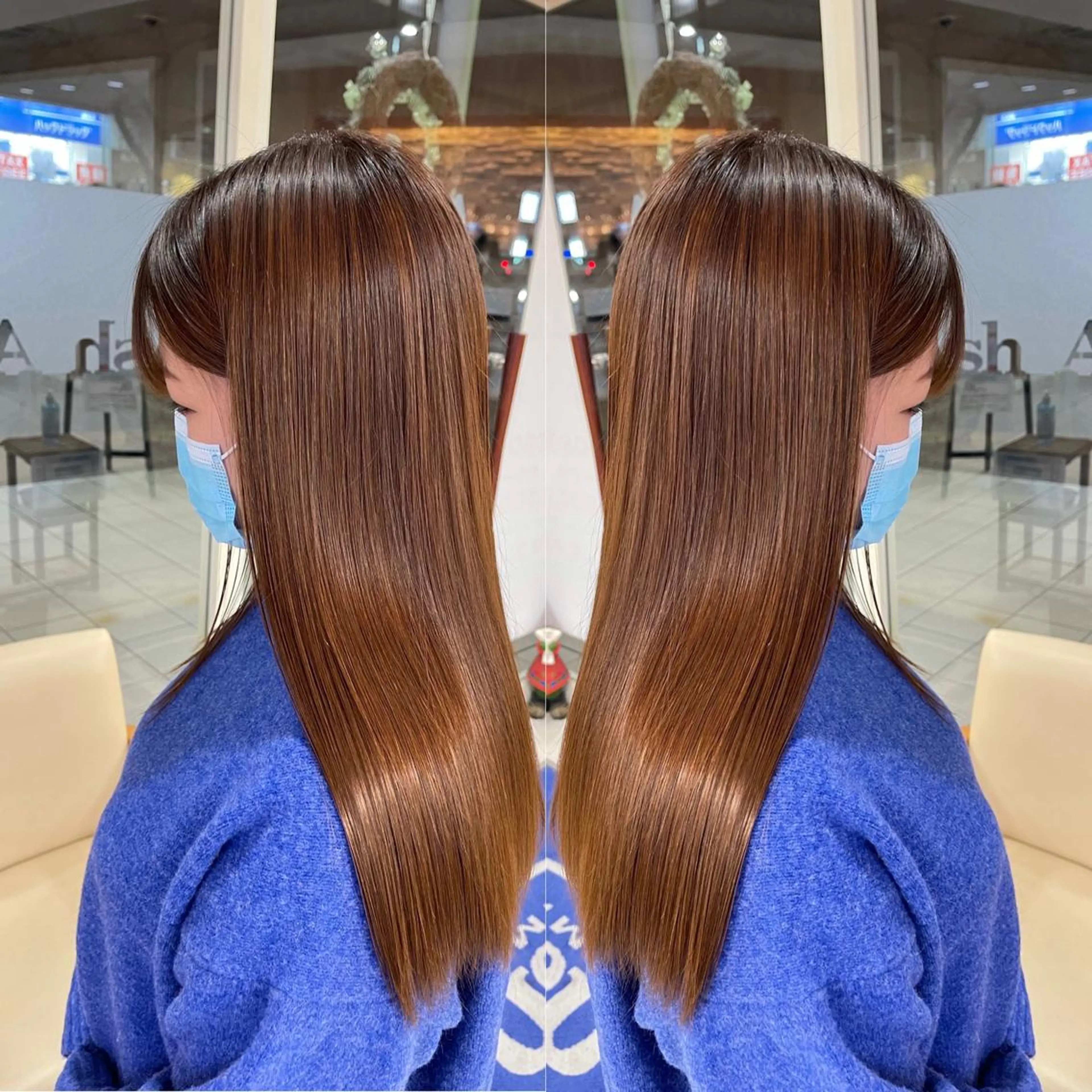 ロング パーマ 縮毛矯正 トリートメント 髪質改善/縮毛矯正 /ブリーチ矯正/岡部のヘアスタイル