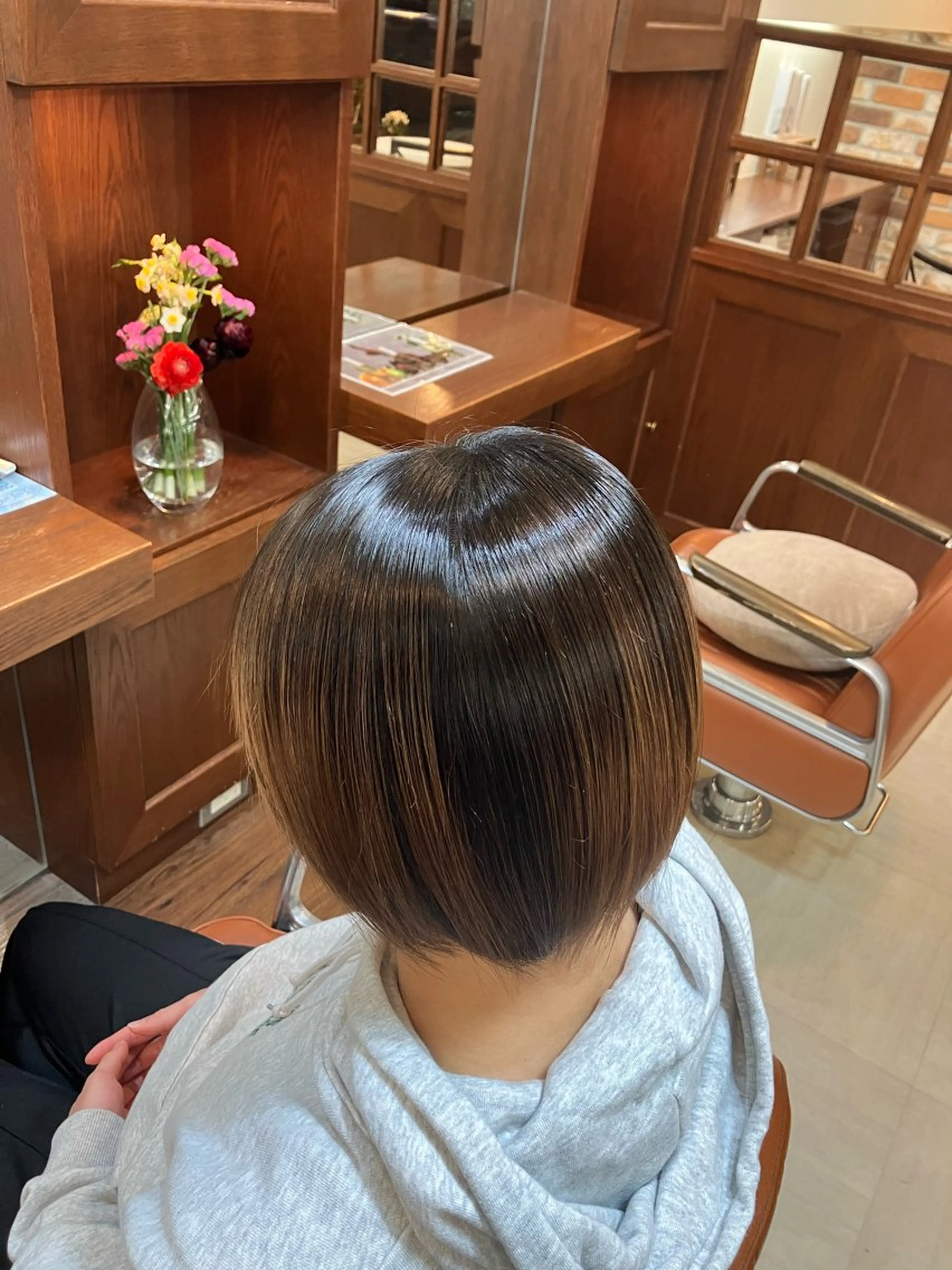 ショート パーマ カット ヘアカラー "天使の輪"量産👑 溝の口/佐藤那都のヘアスタイル