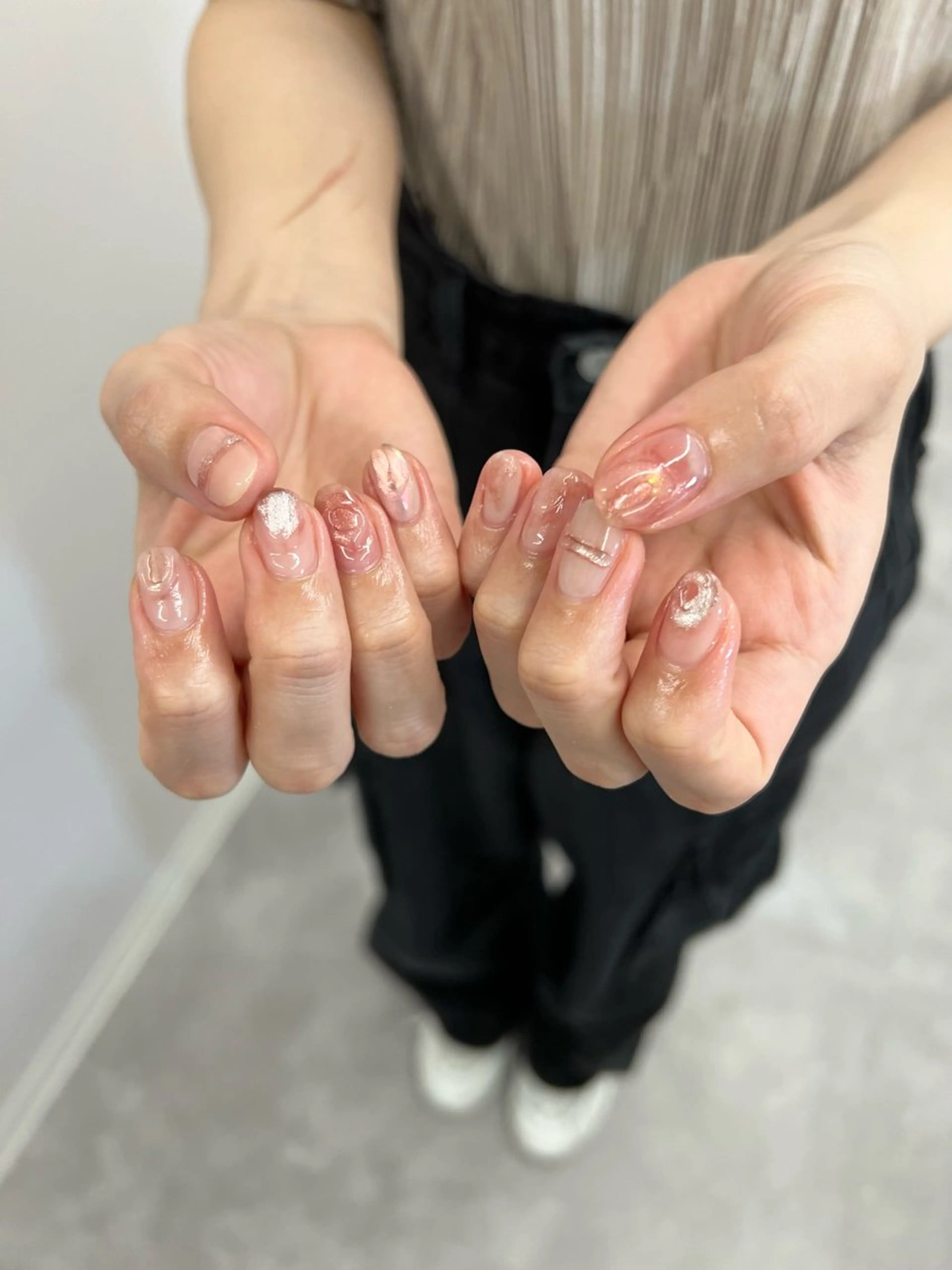 ネイル オーロラネイル ジェルネイル マグネットネイル ニュアンスネイル パラジェル Bana_ Nailのネイルデザイン