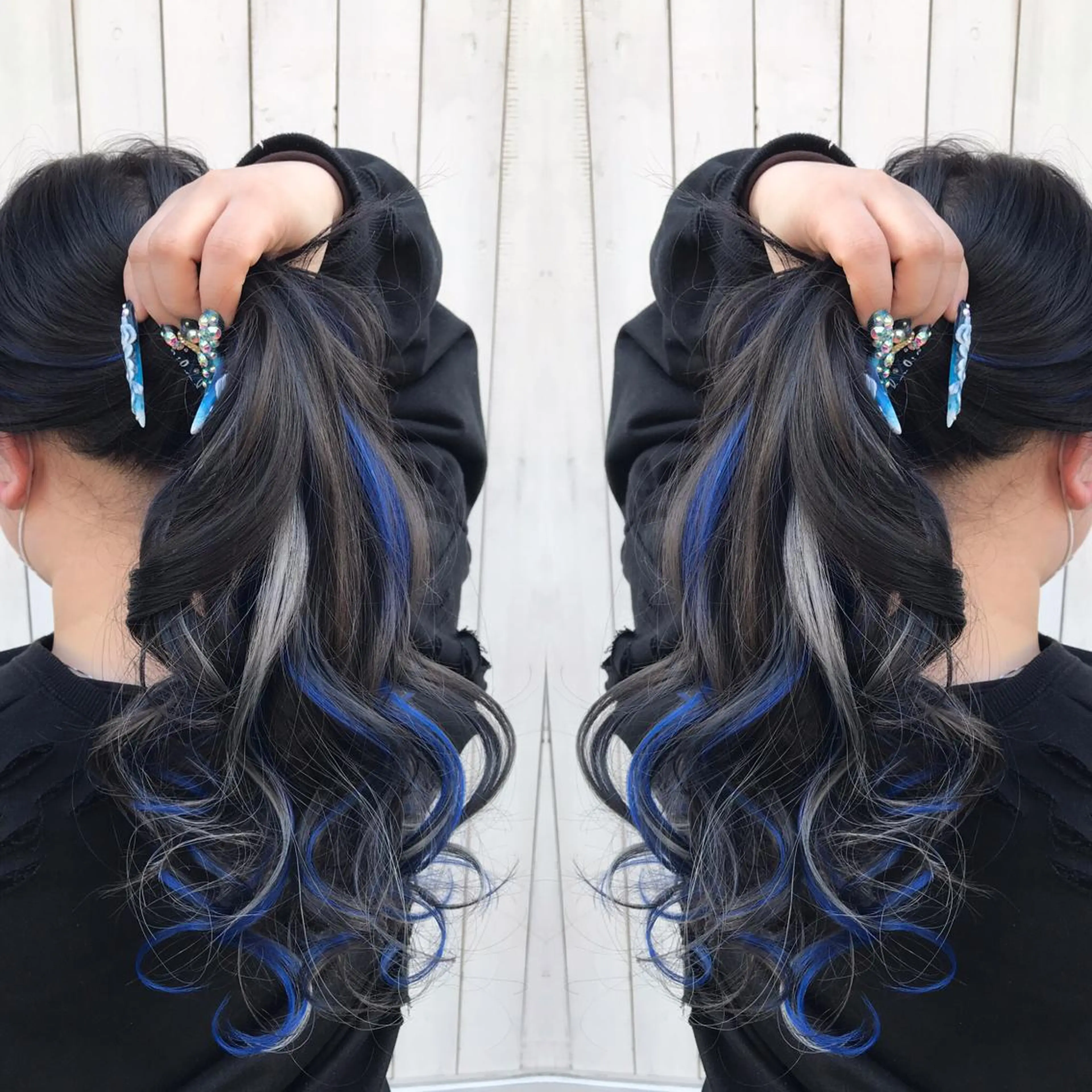 ロング カラー シールエクステ イルミナカラー エクステ LOHAS 関根真由美のヘアスタイル