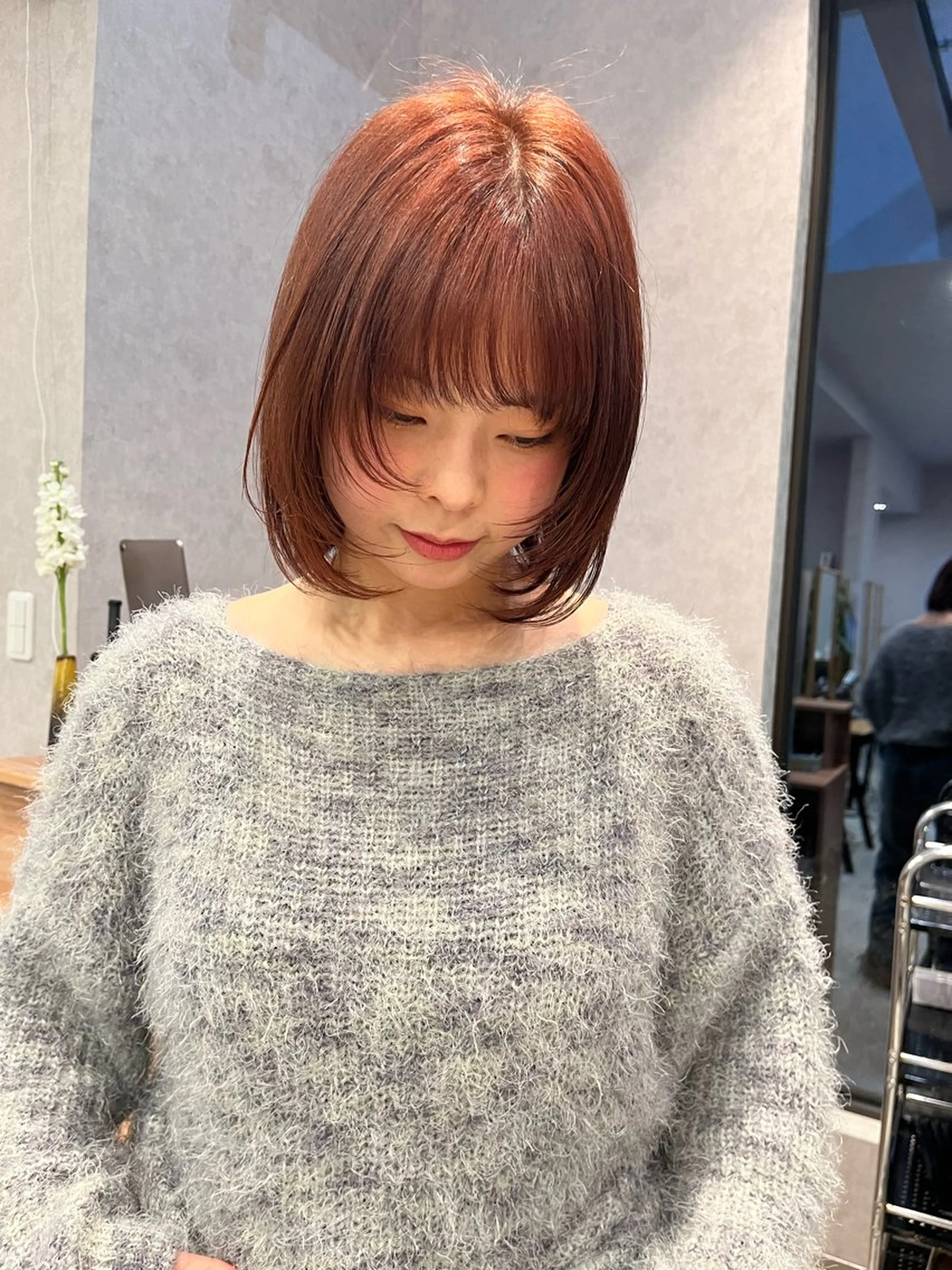 ミディアム カラー ボブレイヤー ボブ レイヤーカット ヘアカラー 透明感カラー/ボブ misaki °＊のヘアスタイル