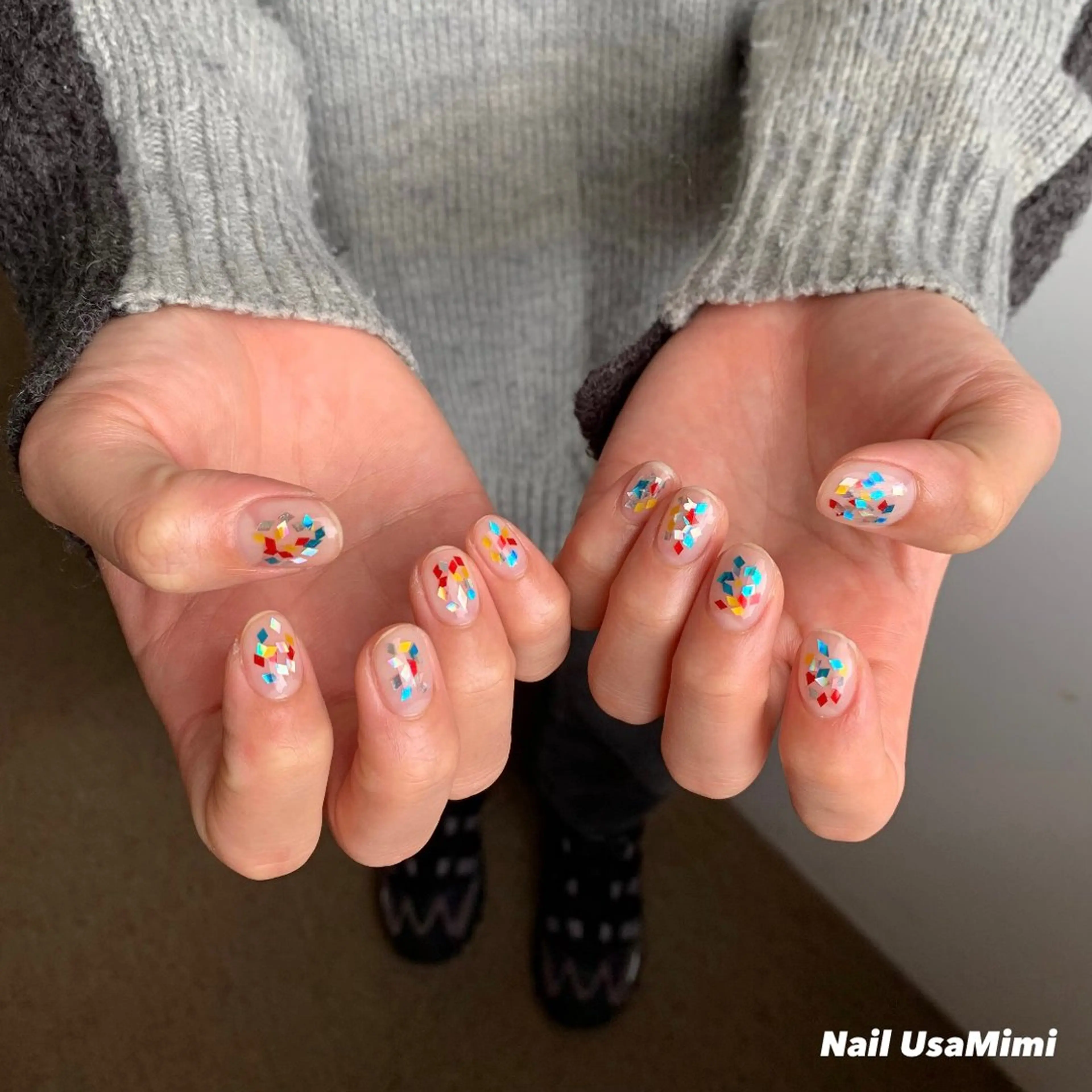 ネイル ジェルネイル マグネットネイル 持ち込み ワンカラーネイル パラジェル 本町ネイルNail UsaMimiのネイルデザイン
