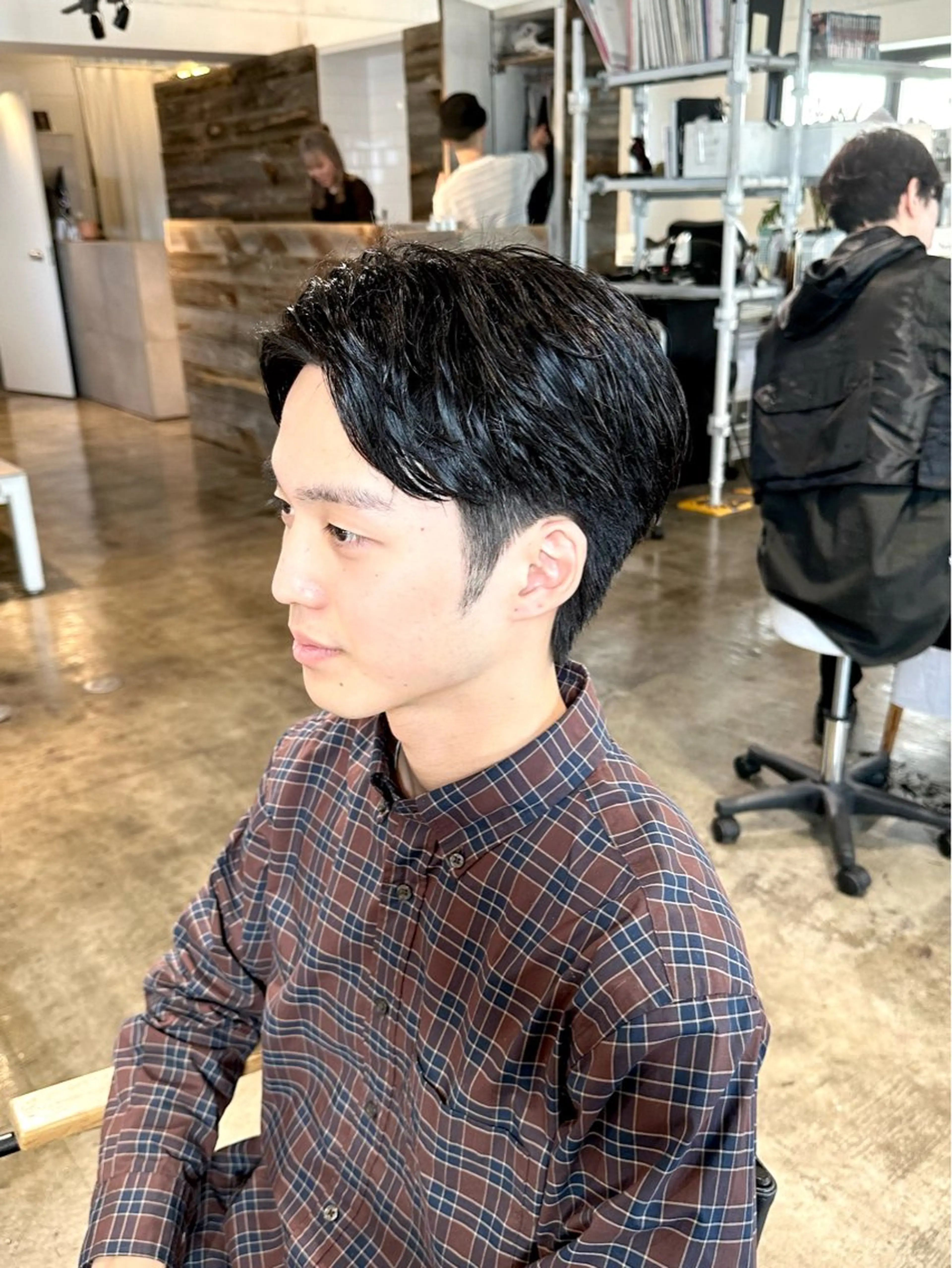 メンズ センターパート メンズパーマ 刈り上げ カット 骨格補正施術/メンズ 専門美容師/YUYAのヘアスタイル