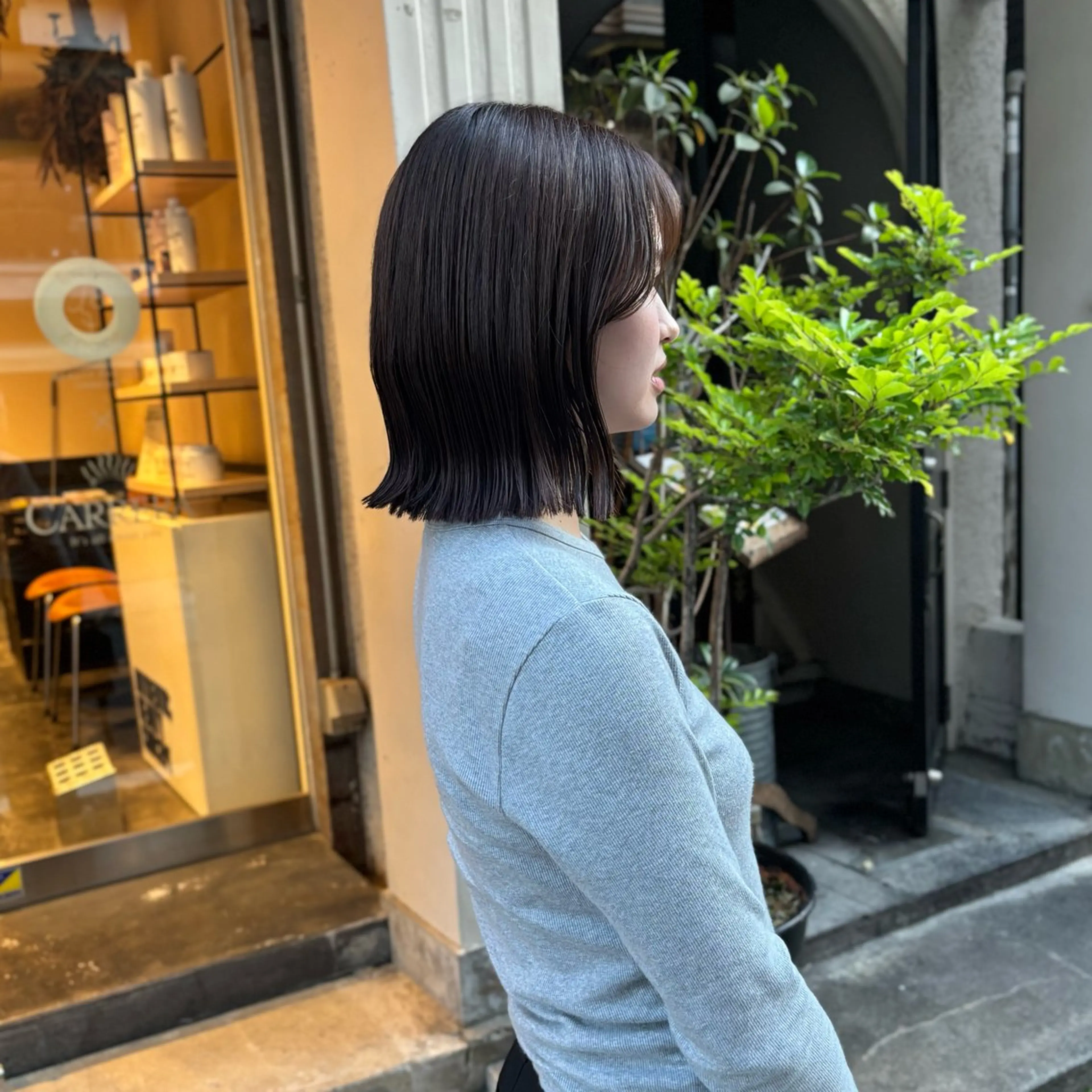 ショート ボブ くびれヘア 顔周りカット カット 芦刈咲来/髪質改善/ 赤み消し/顔周りのヘアスタイル