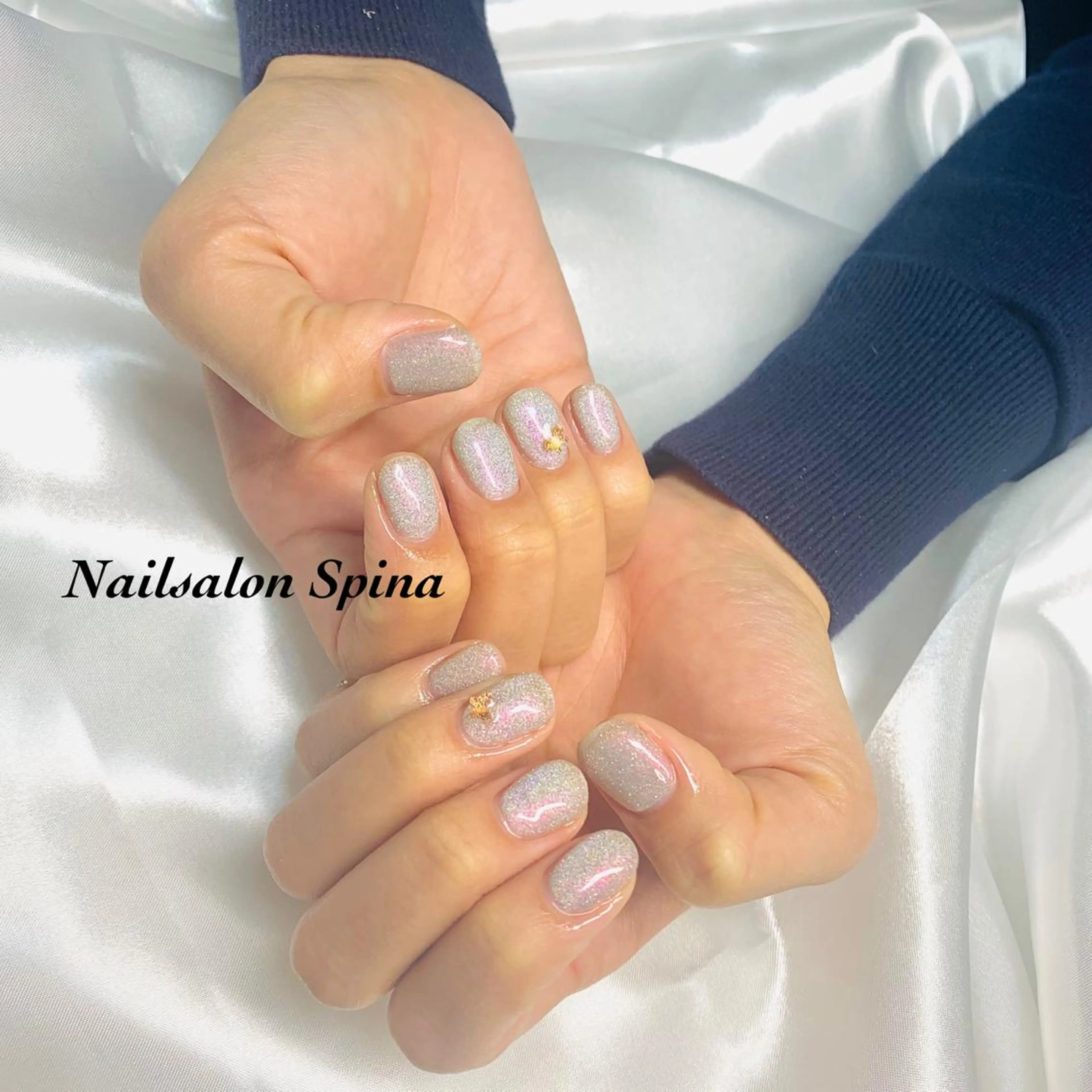 ネイル アートネイル マグネットネイル ワンカラーネイル Nailsalon Spina 琴美のネイルデザイン