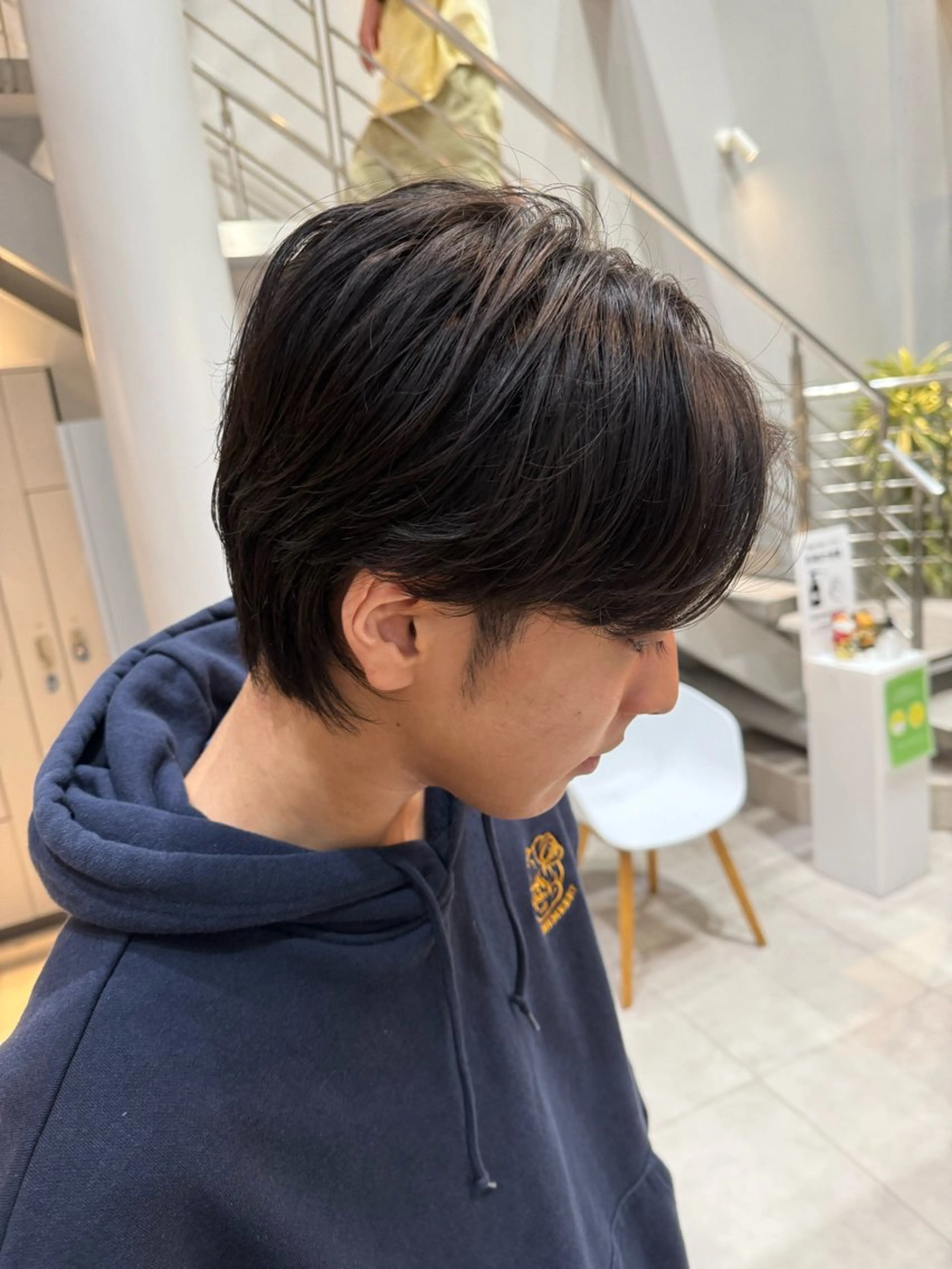 ショート メンズ センターパート メンズ韓国風 メンズパーマ 韓国風ヘア カット パーマ エマ ピボット 中川店所属・富原崇太/ 透明感カラー/韓国風のヘアスタイル