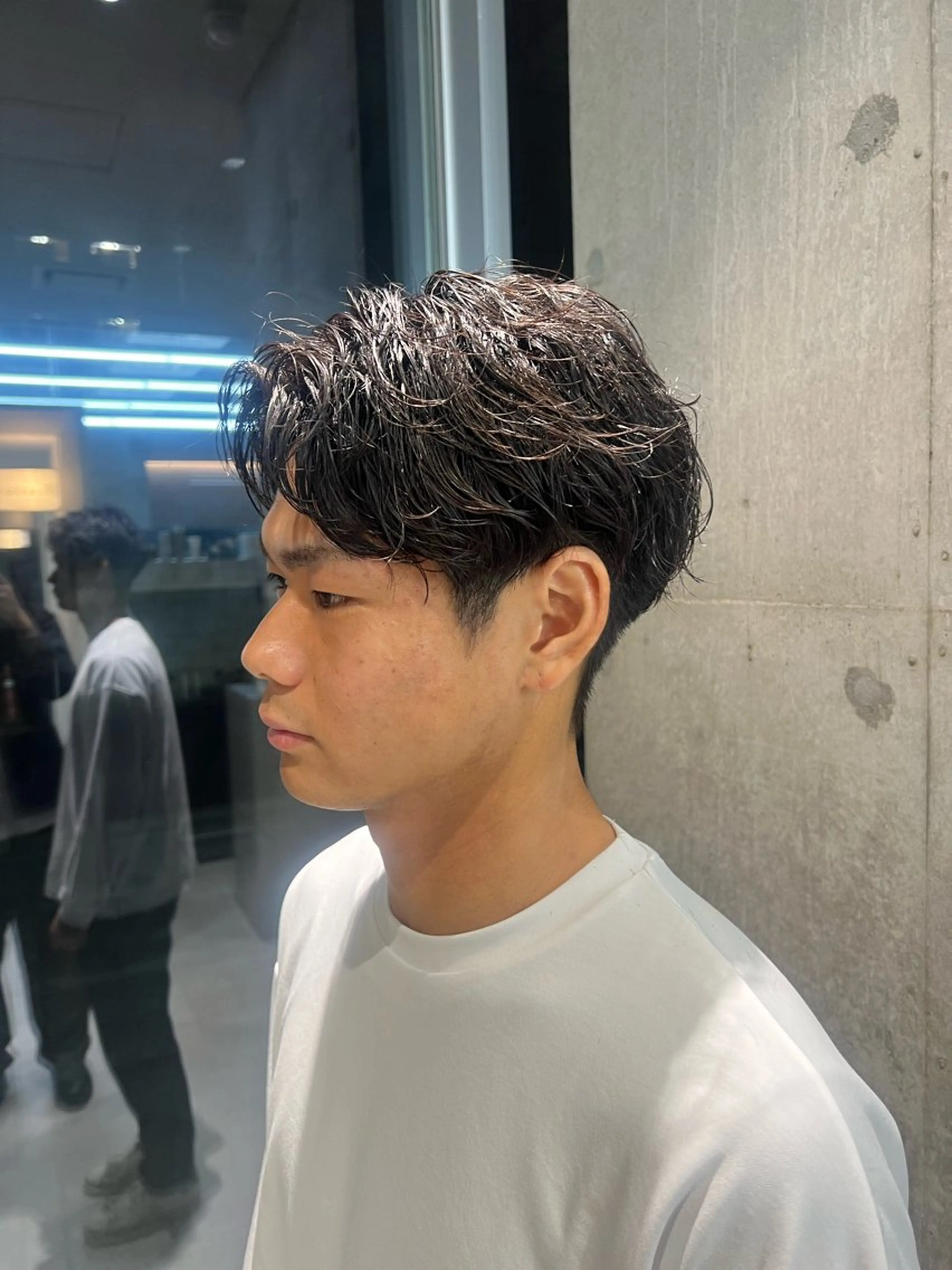パーマ メンズ センターパート フェザーパーマ メンズパーマ カット パーマ KENTO/ レイヤーカット/艶髪のヘアスタイル