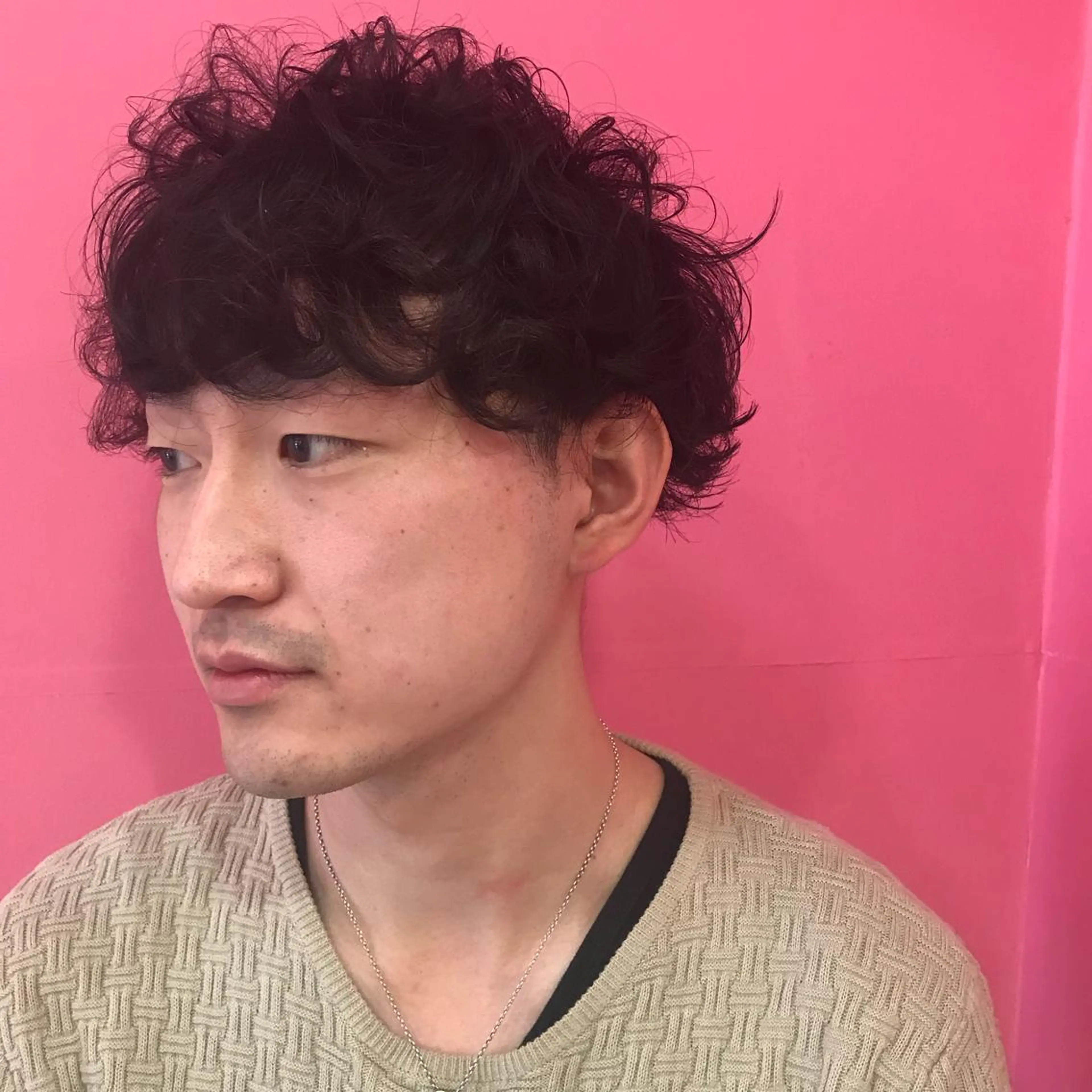 ショート パーマ メンズ マッシュ メンズパーマ カット Vir by browのヘアスタイル