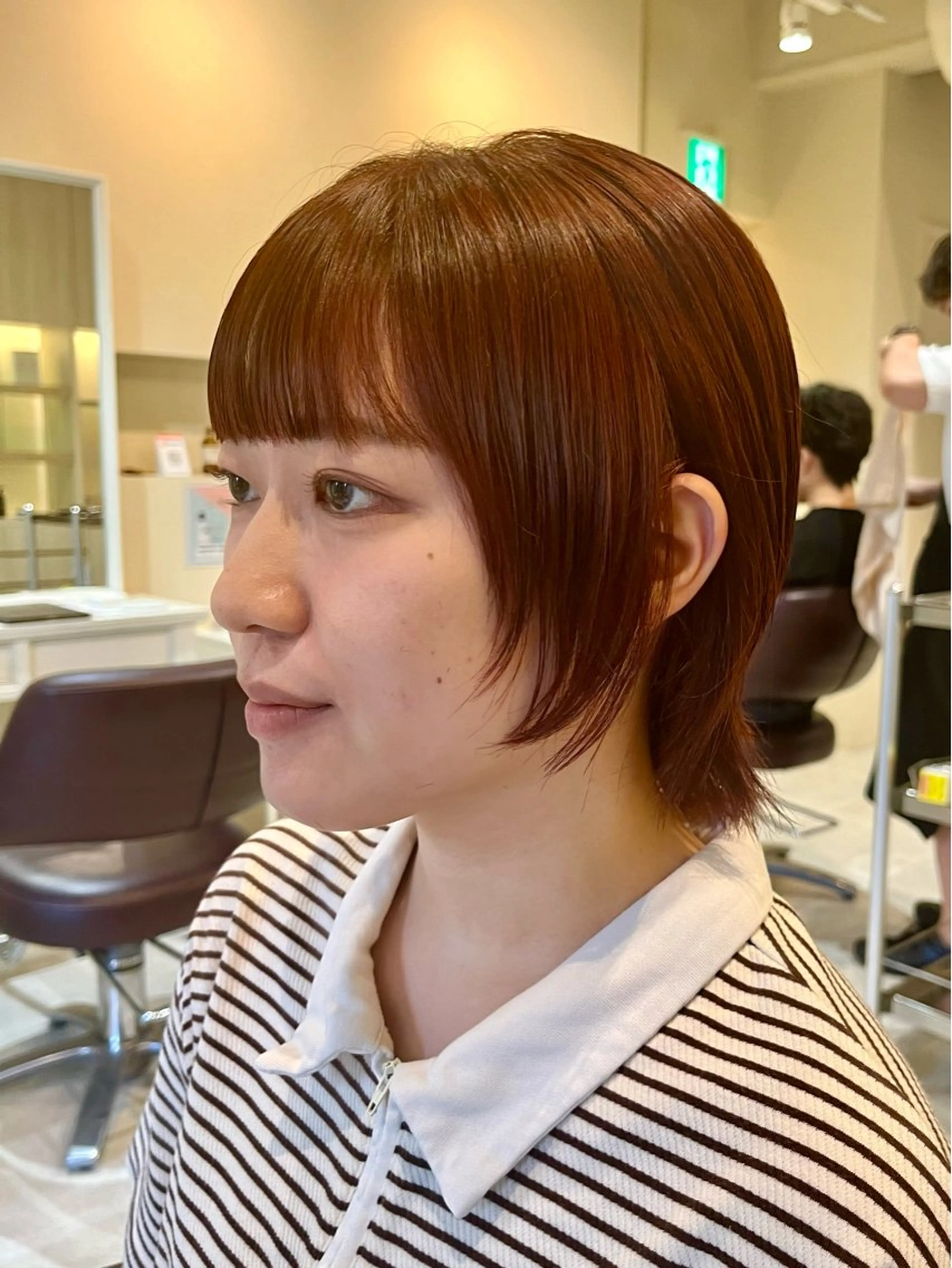 ショート カラー レッドカラー 顔まわりレイヤー 顔周りカット レイヤーカット ウルフカット カット ヘアカラー mulum所属・ボブパーマ/ ウルフパーマ原科🪴のヘアスタイル