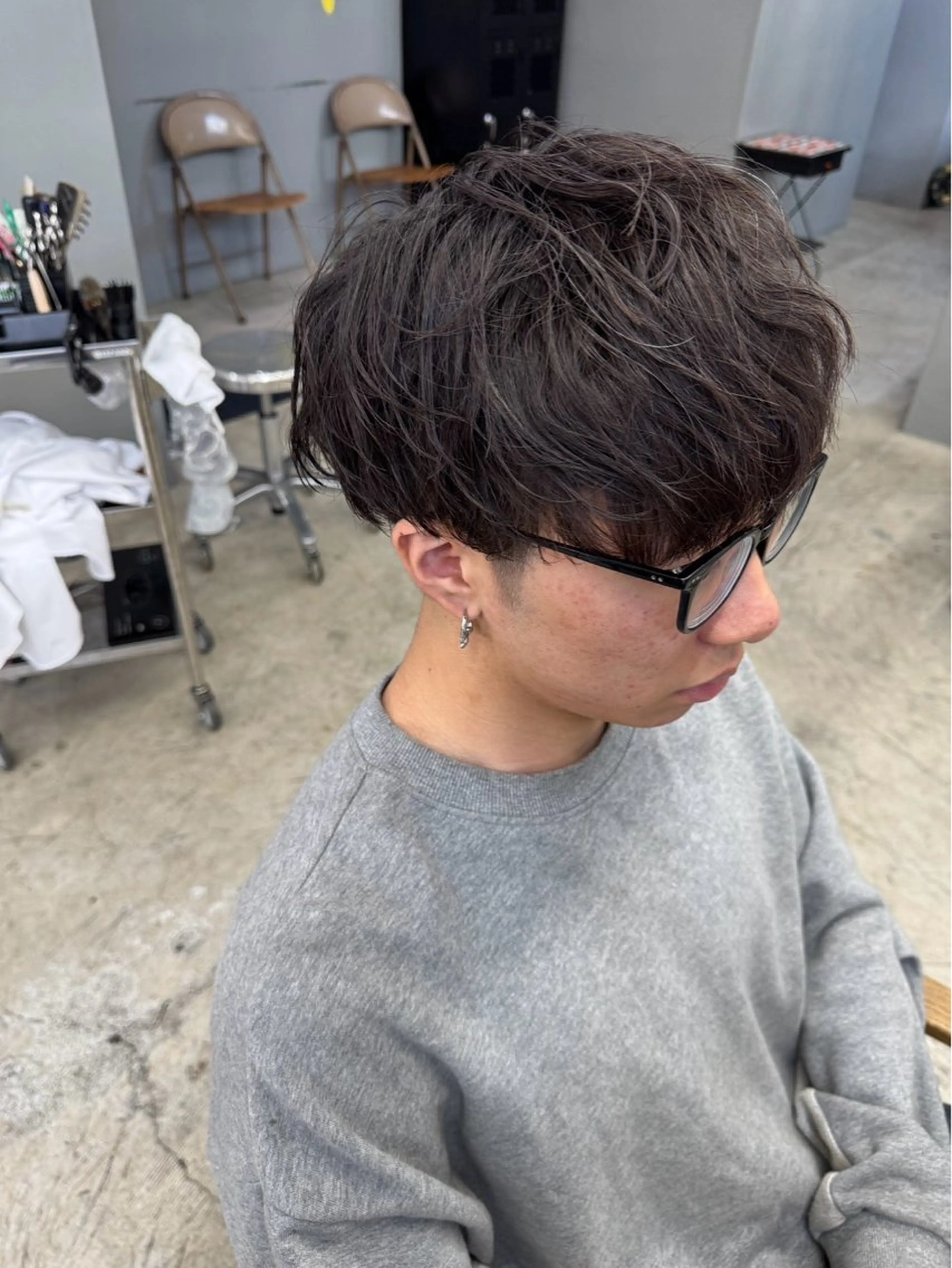 ショート パーマ メンズ カット パーマ メンズ専門サロン wokeのヘアスタイル
