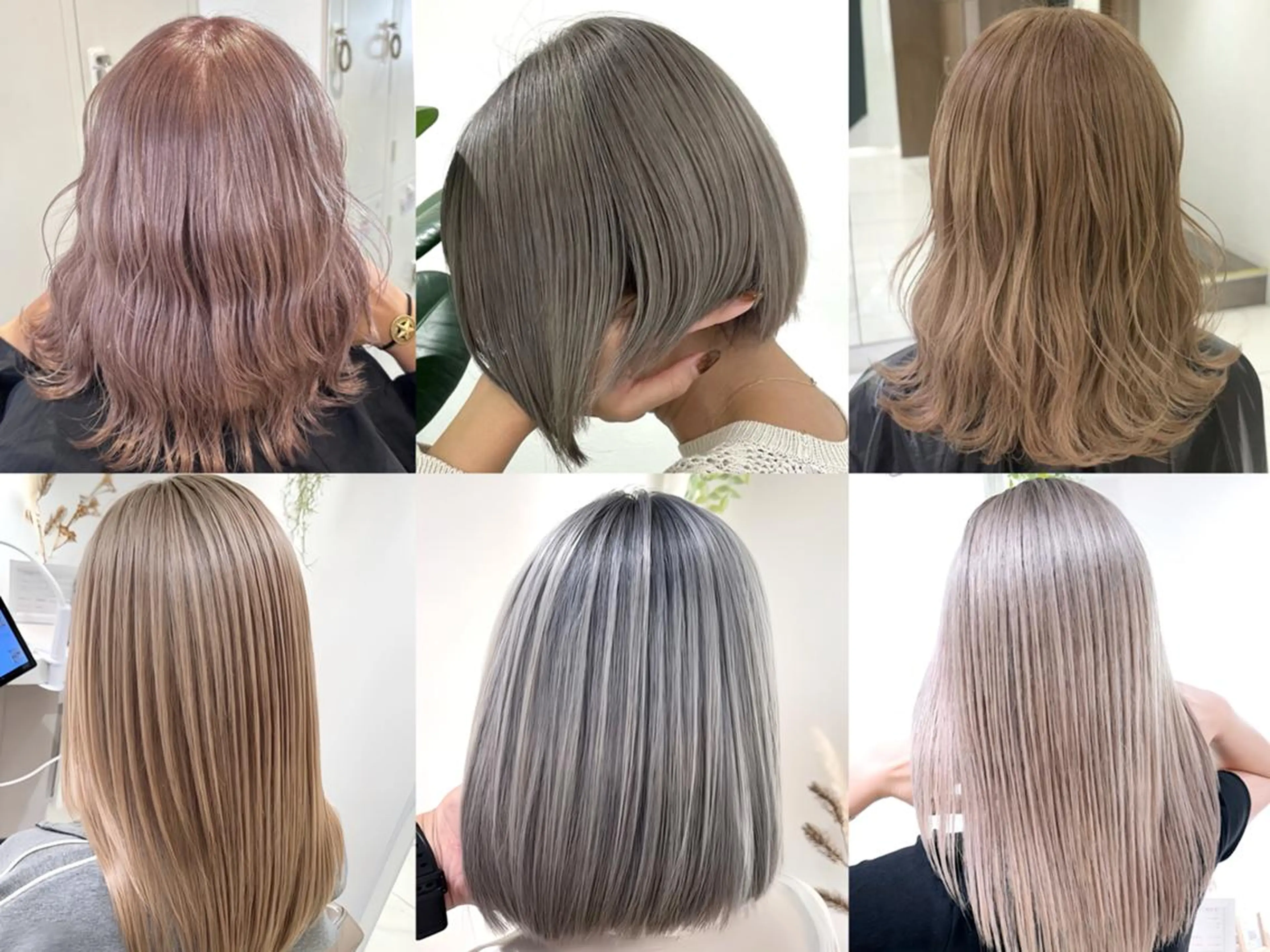カラー セミロング ダブルカラー ハイトーンカラー ヘアカラー ＡＳＨ 大宮のヘアスタイル