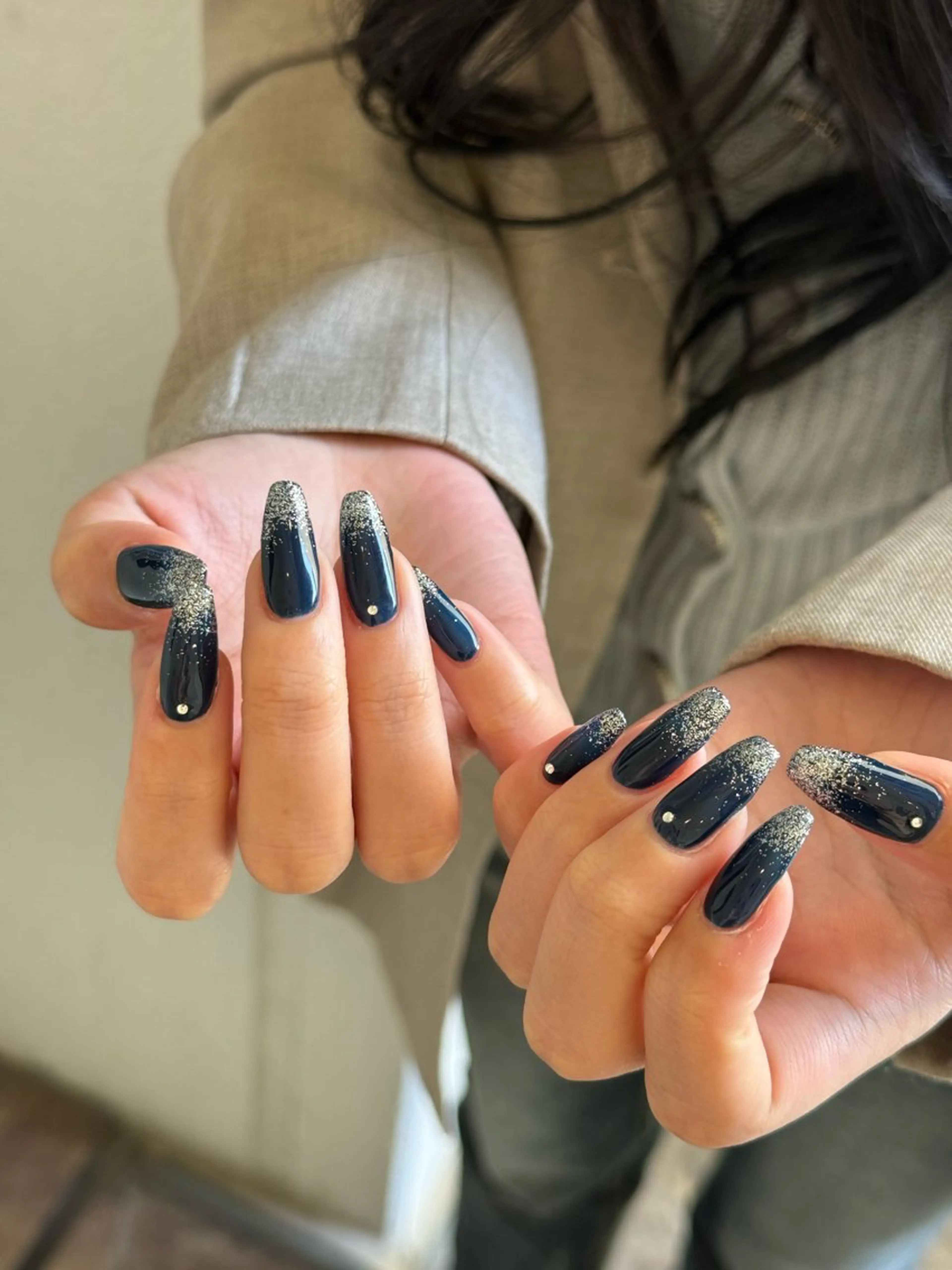 ネイル ネイビー ハンドネイル WOLTOKYO渋谷 yunaのネイルデザイン