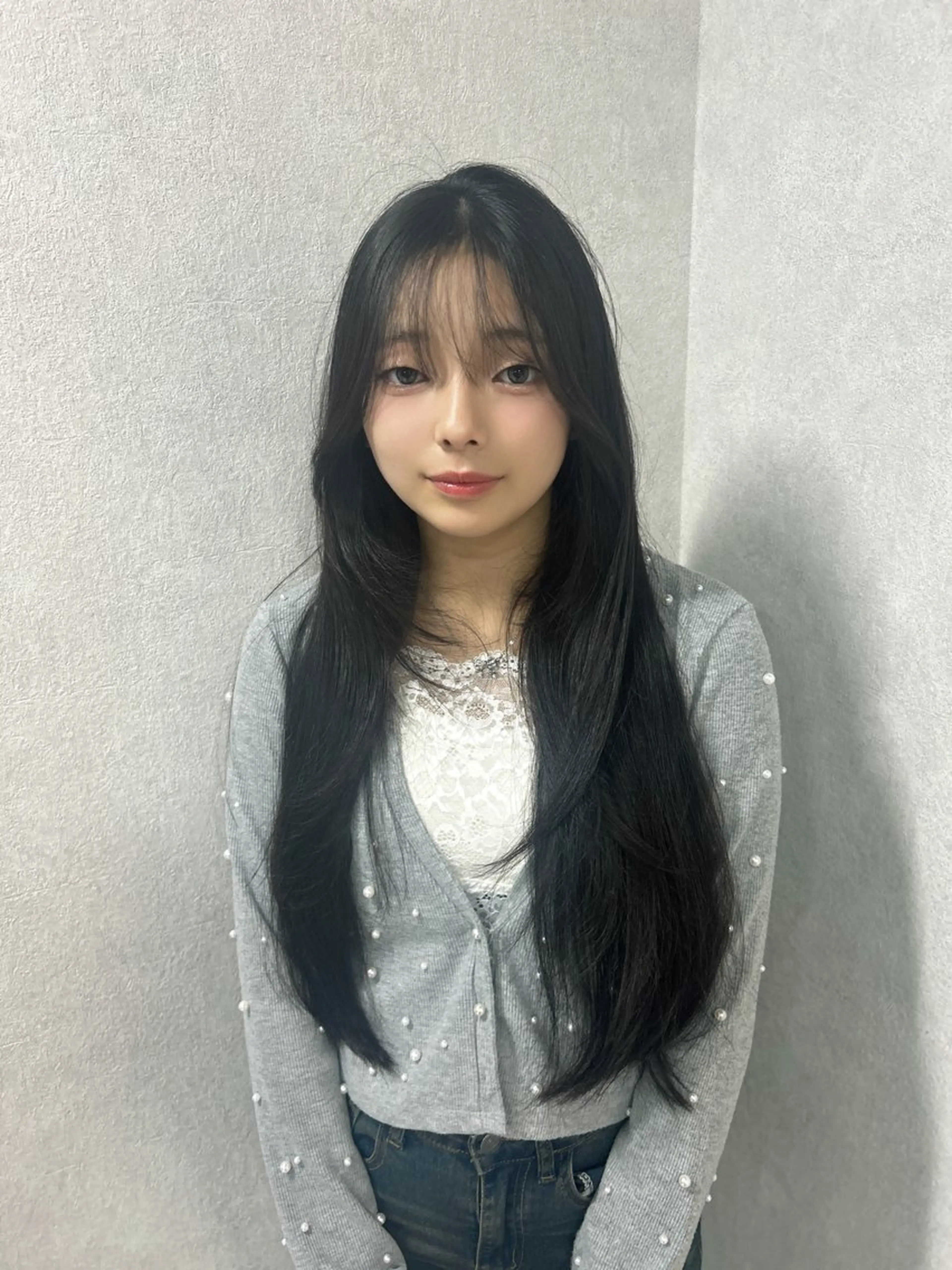 ロング ワンホンヘア カット ヘアカラー 大阪韓国ヘア/ /酸性縮毛矯正ゆうとのヘアスタイル
