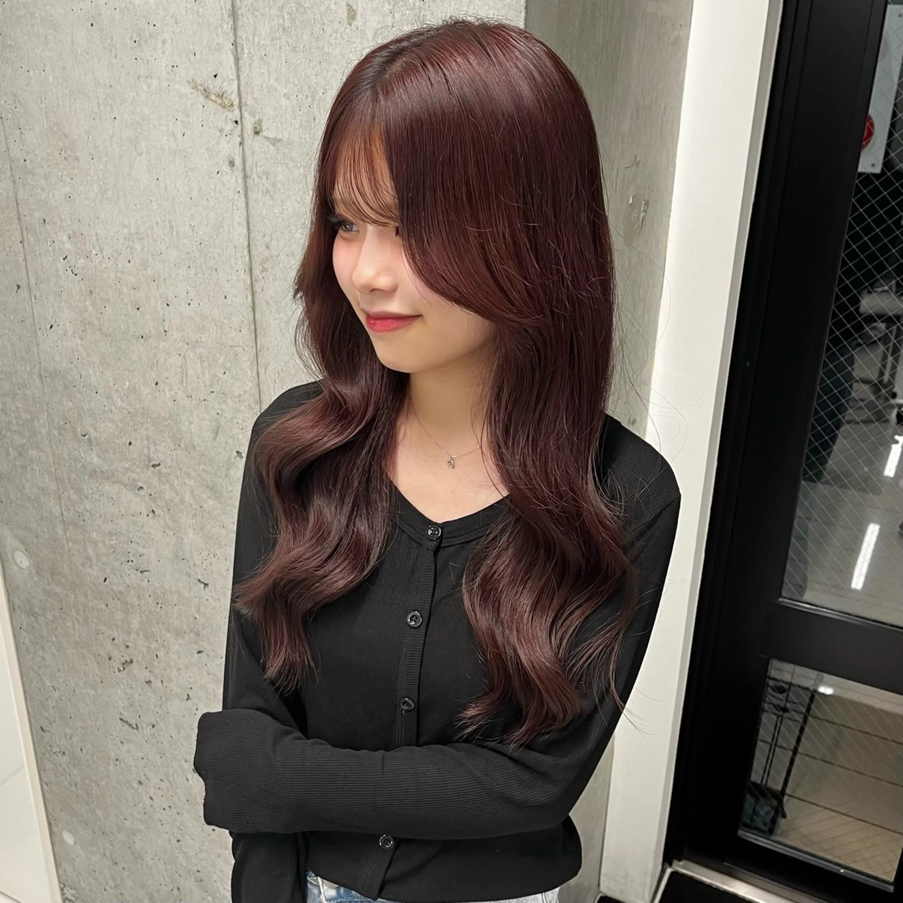 ロング カラー ブラウンカラー ピンクカラー ピンクブラウン ヘアカラー トリートメント riko/レイヤー/ 艶カラー/ヘアセットのヘアスタイル