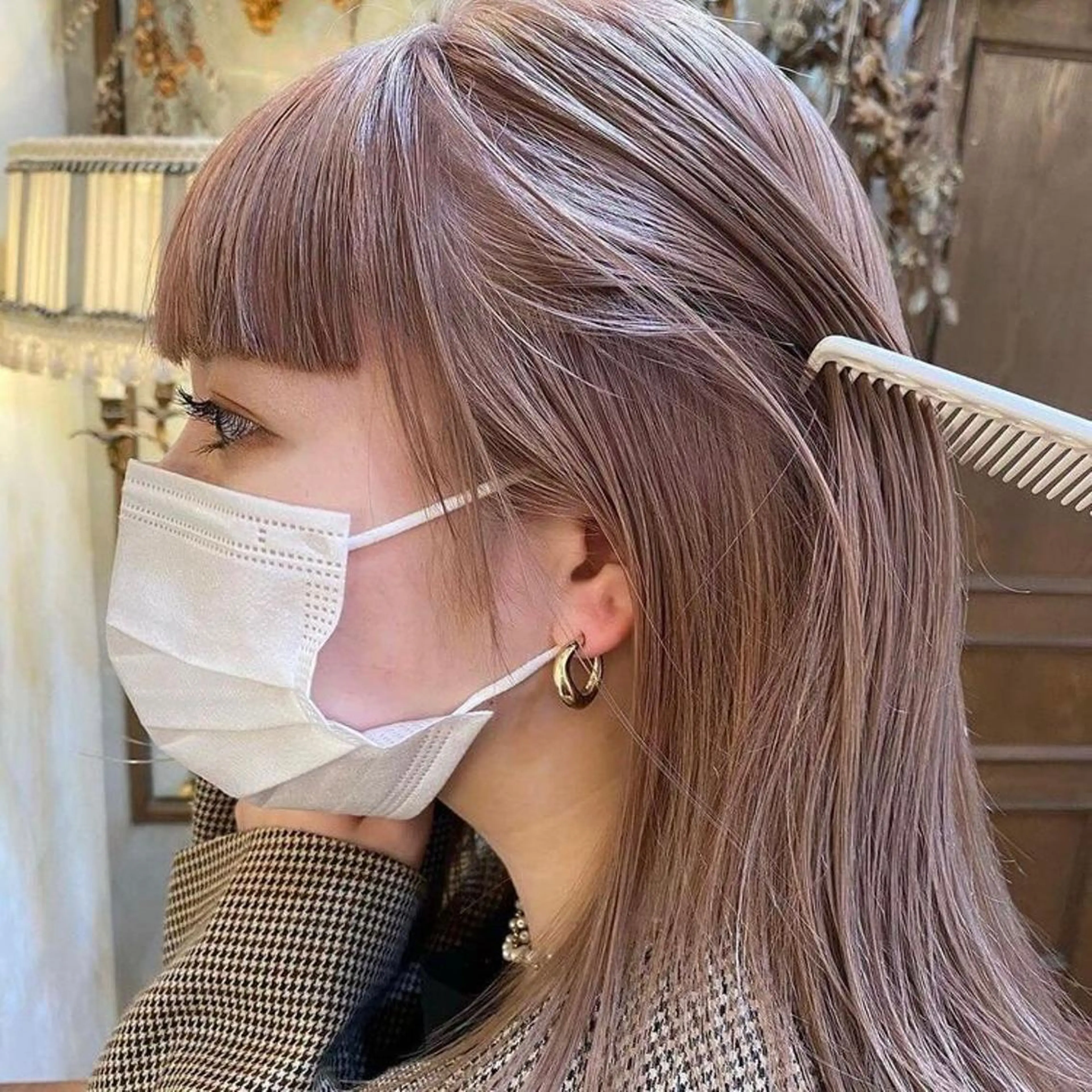 セミロング カラー ヘアカラー トリートメント GO TODAY SHAiRE SALON 原宿本店所属・ブリーチ/レイヤー ハッシュカット/河内のヘアスタイル