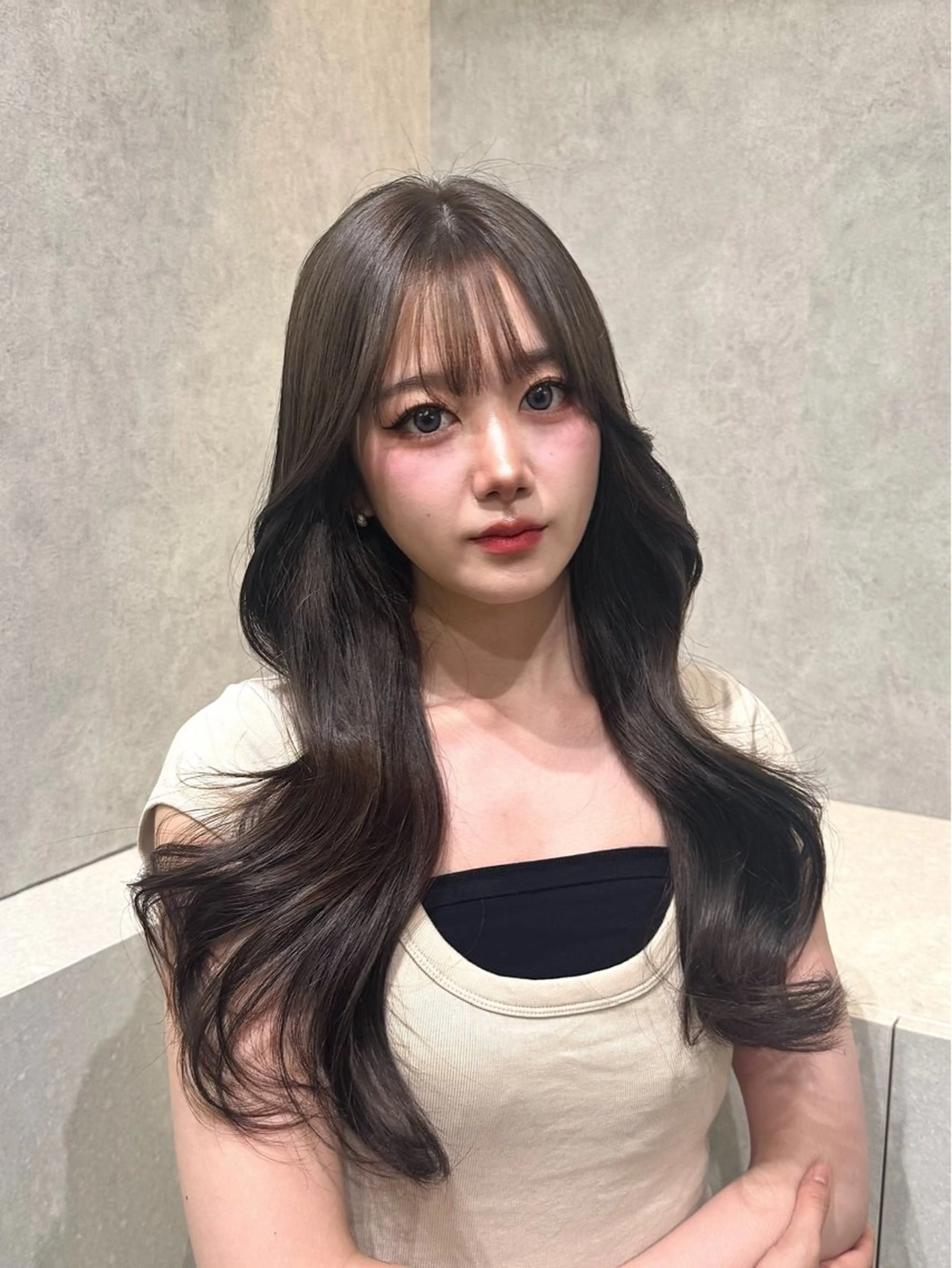 ロング カラー カット ヘアカラー トリートメント 🩷渋谷/韓国レイヤ ー/透明感/Sayaのヘアスタイル