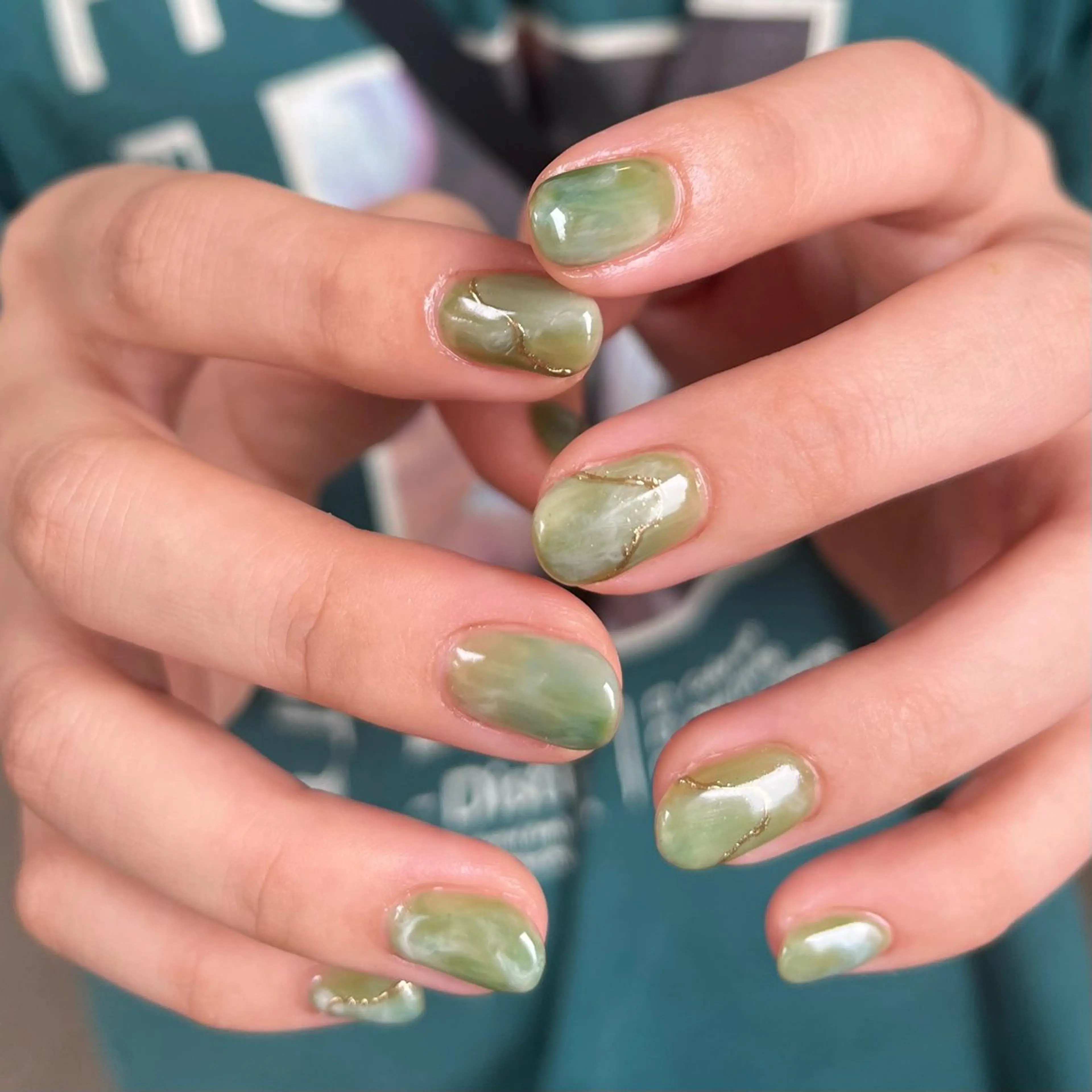ネイル グリーン ハンドネイル nail salon O (en)所属・vegh. nail／阿波座のネイルデザイン