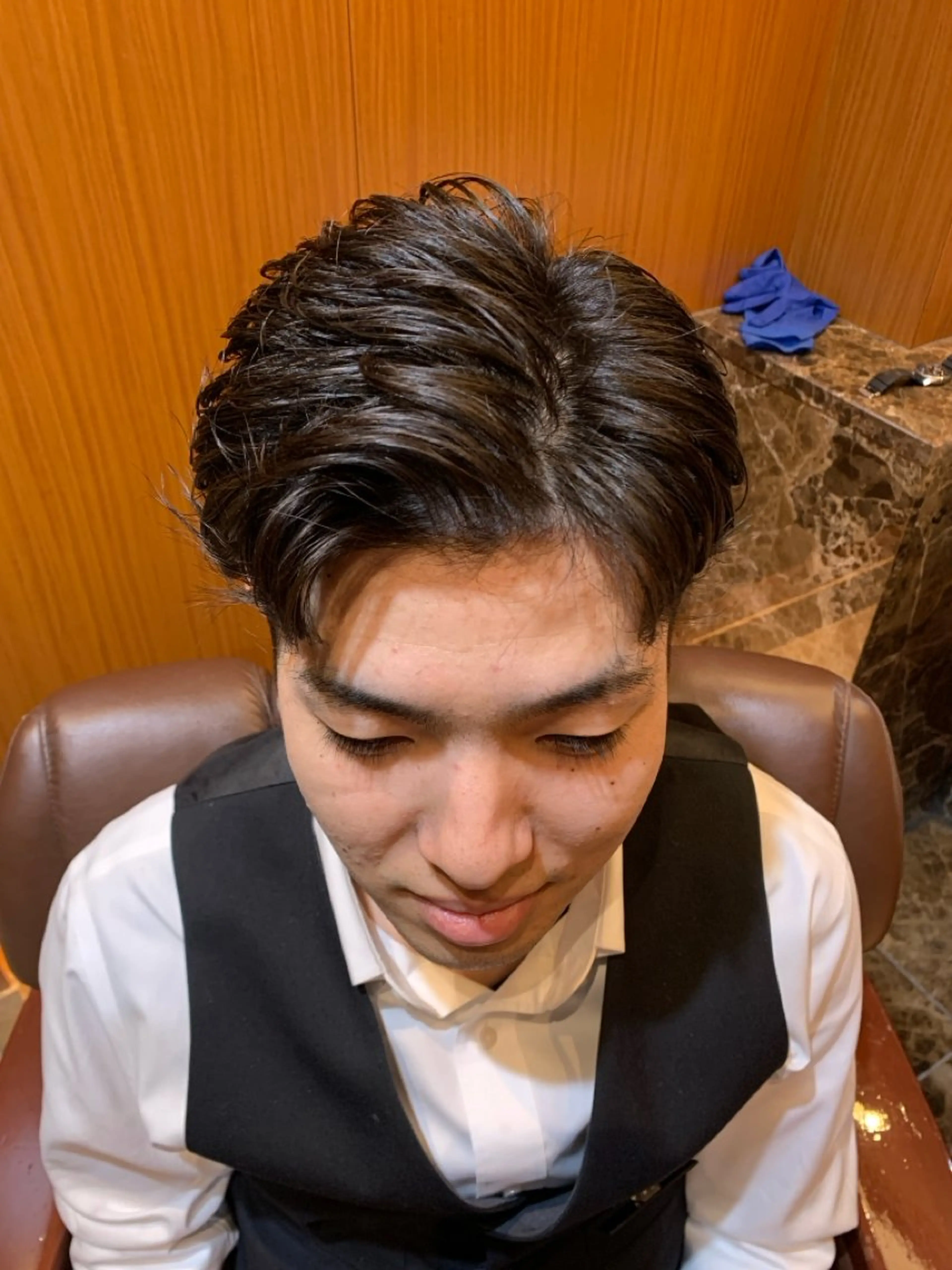 ミディアム パーマ メンズ ミディアムパーマ メンズパーマ ヘアモードキクチ銀座店所属・杉本 翔希のヘアスタイル