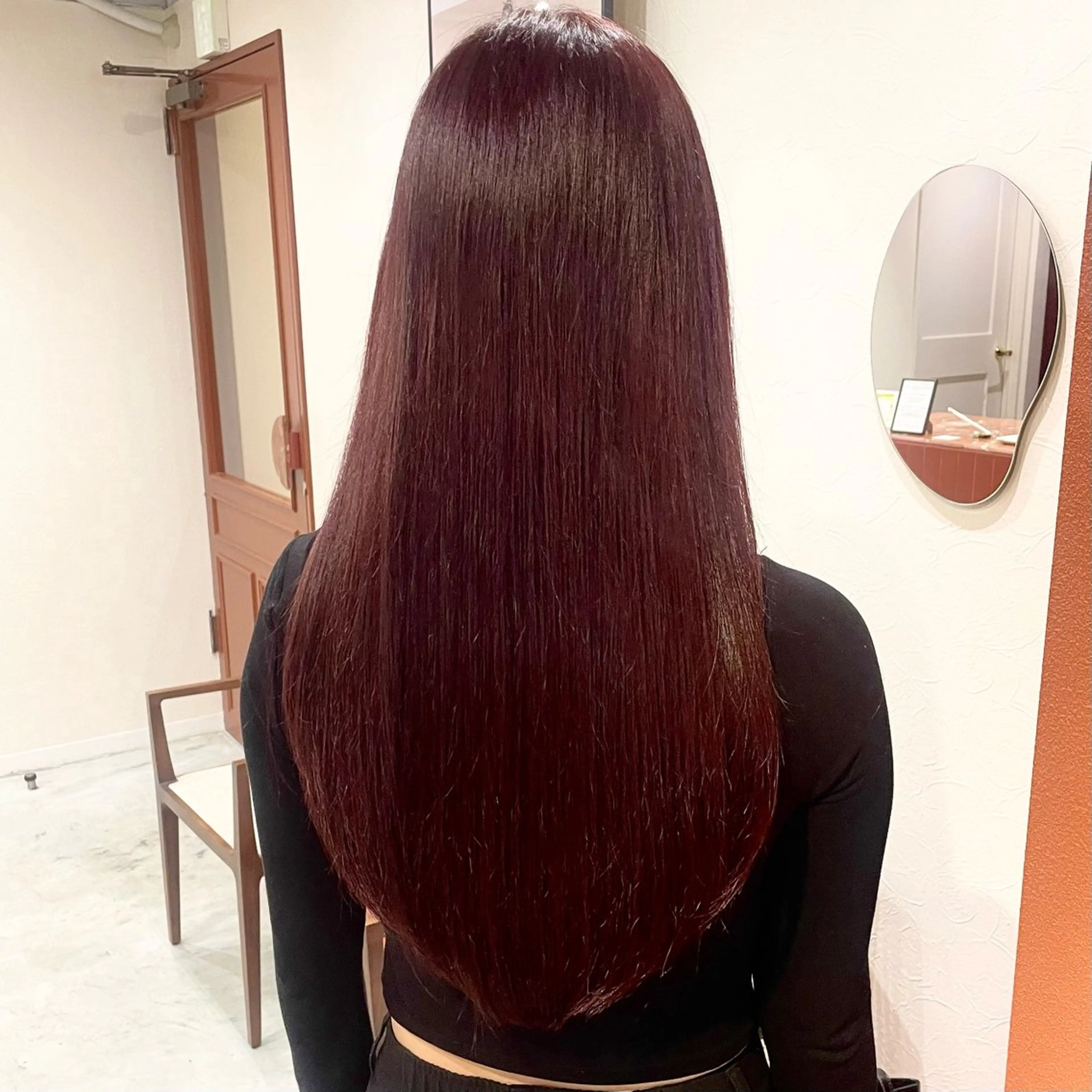 ロング カラー 透明感カラー レッドカラー カット ヘアカラー ヘッドスパ 暖色カラー/ 伏見/RIONAのヘアスタイル