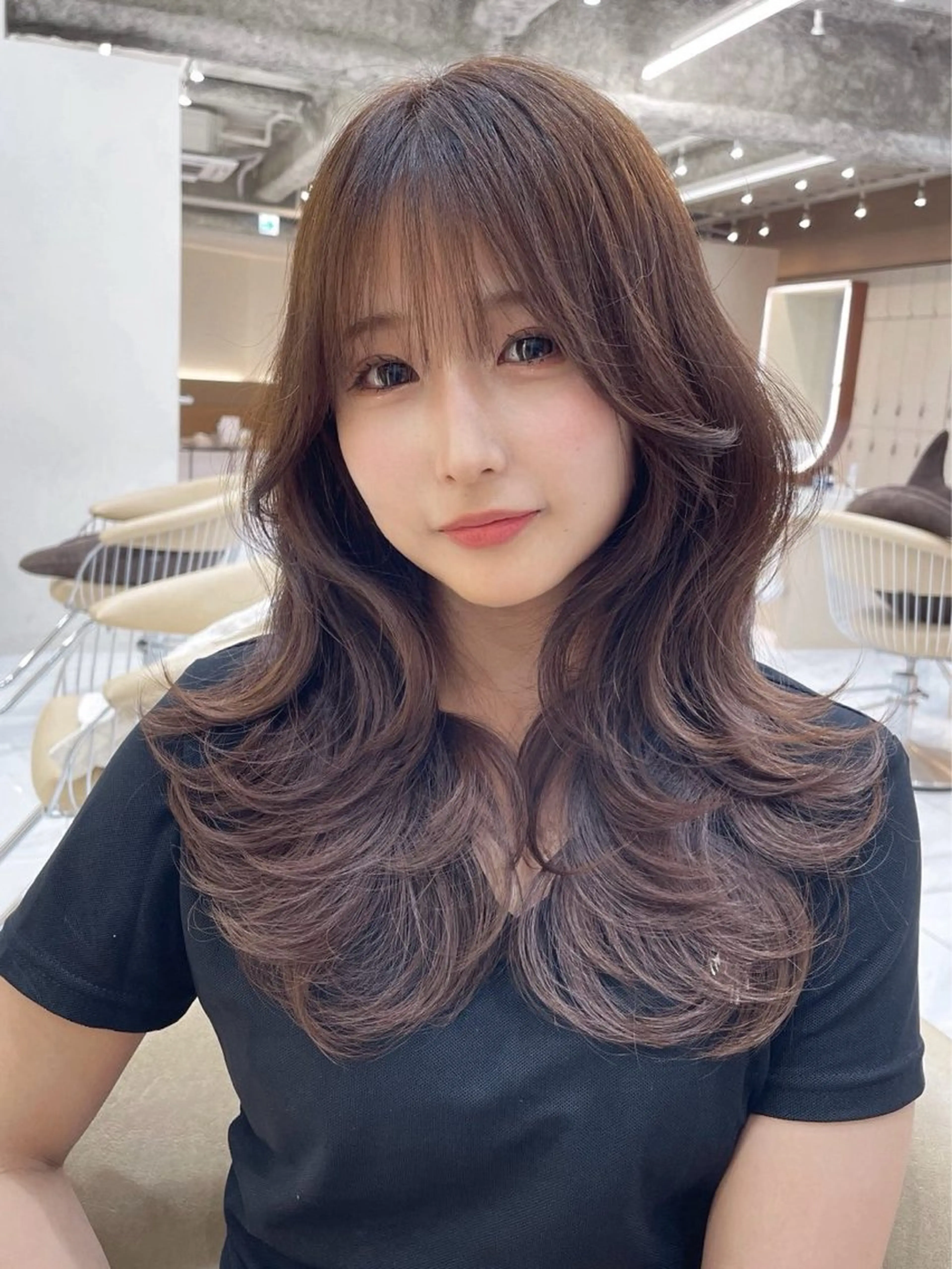 ロング カット ヘアカラー トリートメント 韓国ヘア/縮毛矯正/ 透明感カラー松沢州途のヘアスタイル