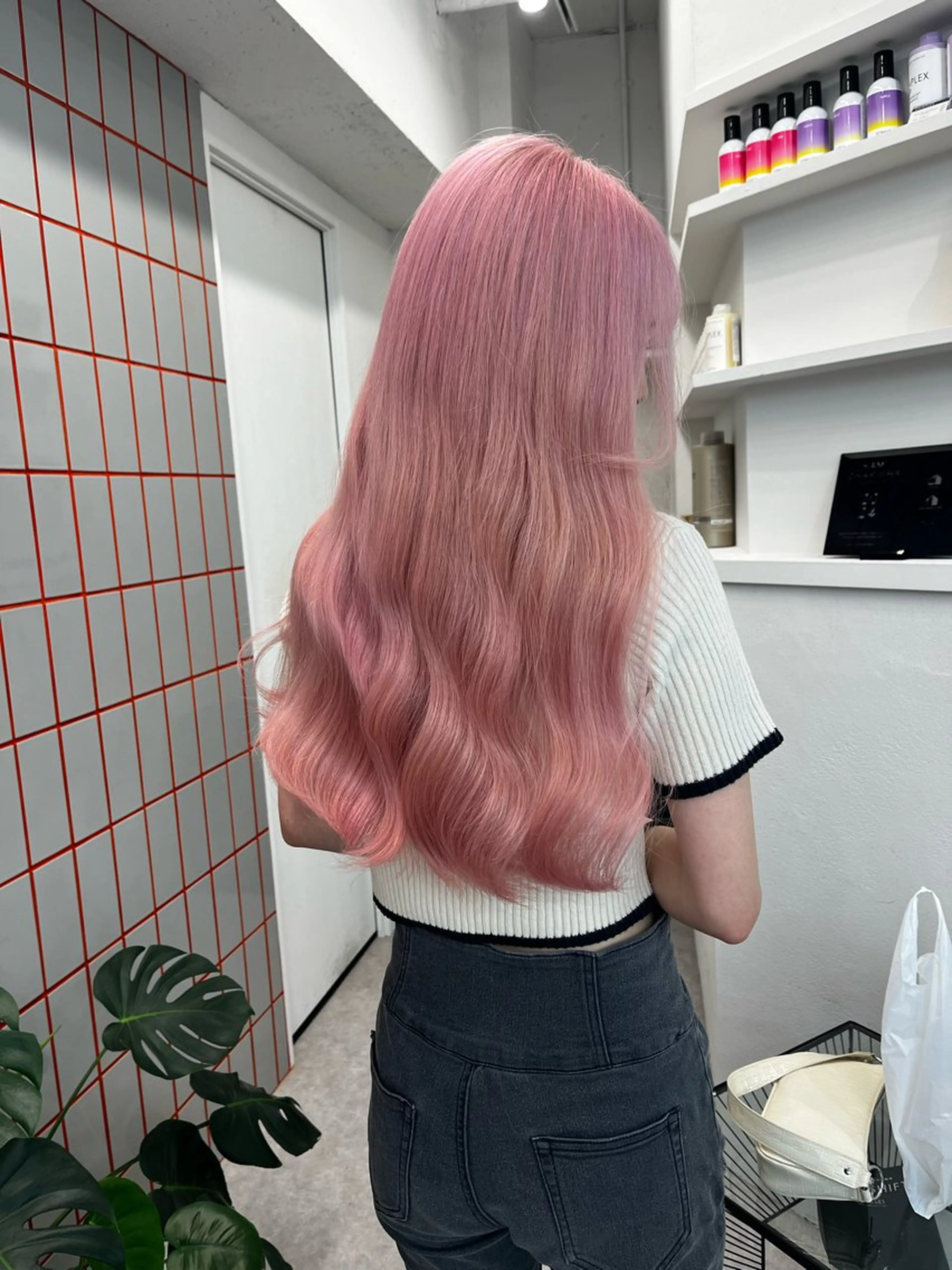 ロング カラー ベージュカラー ブロンド ダブルカラー ハイトーンカラー ピンクカラー PELEshibuya所属・カットモデル様無料 💎saaya💎のヘアスタイル