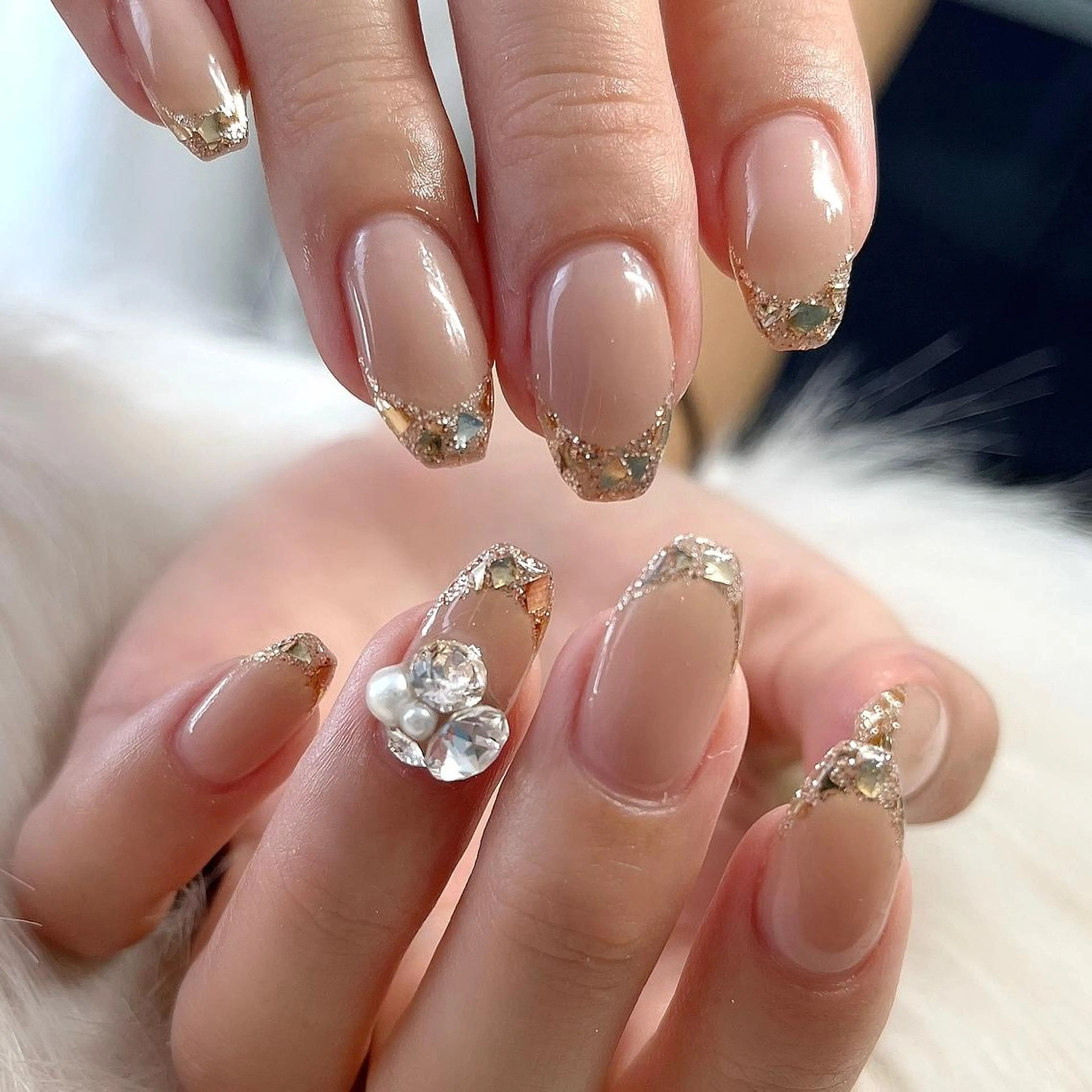 ネイル フレンチネイル ガラスフレンチ Nail Salon Momoのネイルデザイン
