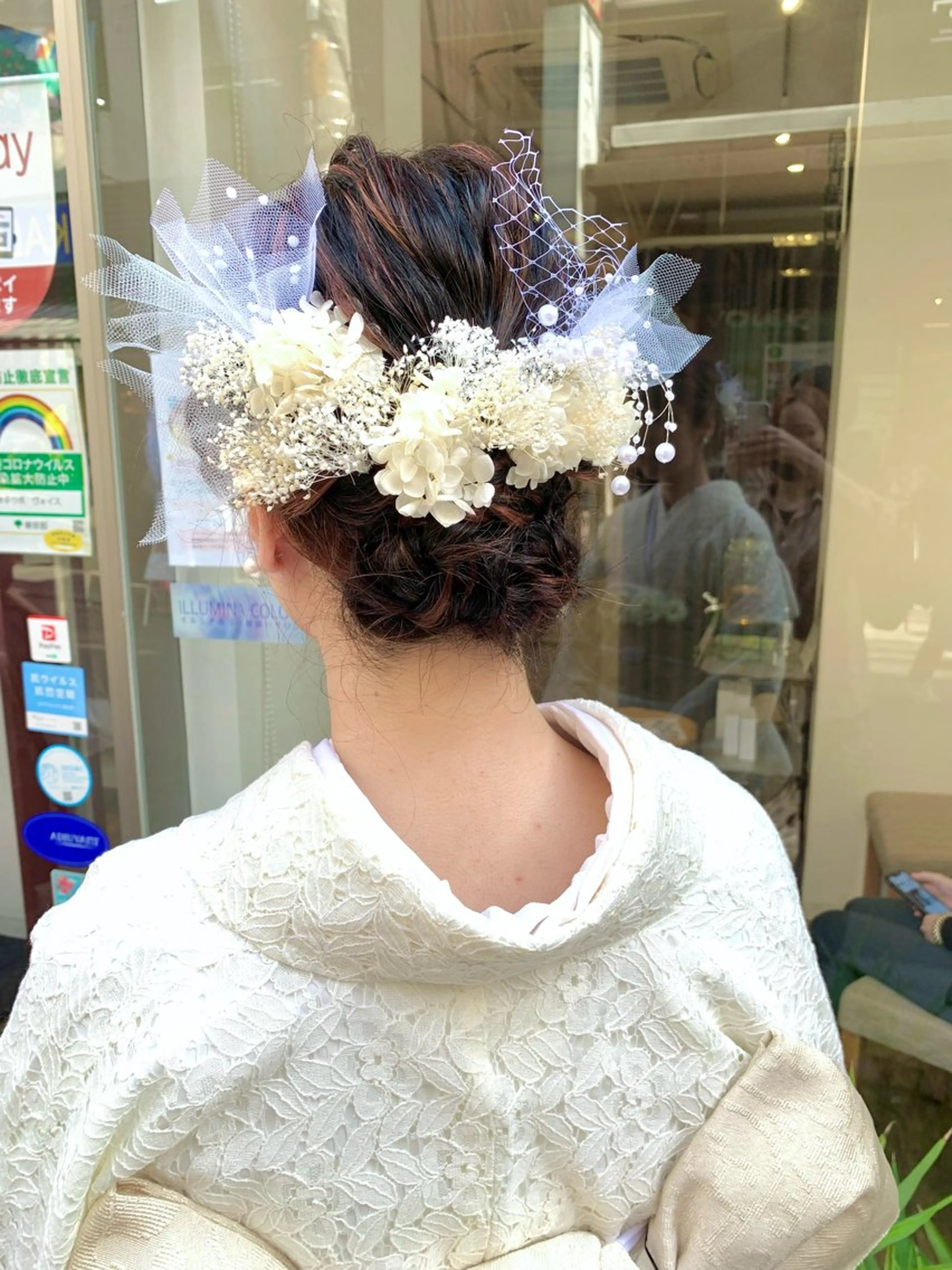 ヘアアレンジ 結婚式・ブライダル ヘアセット ショート×カラー 🦊堀米早紀【荻窪】のマツエク・マツパデザイン