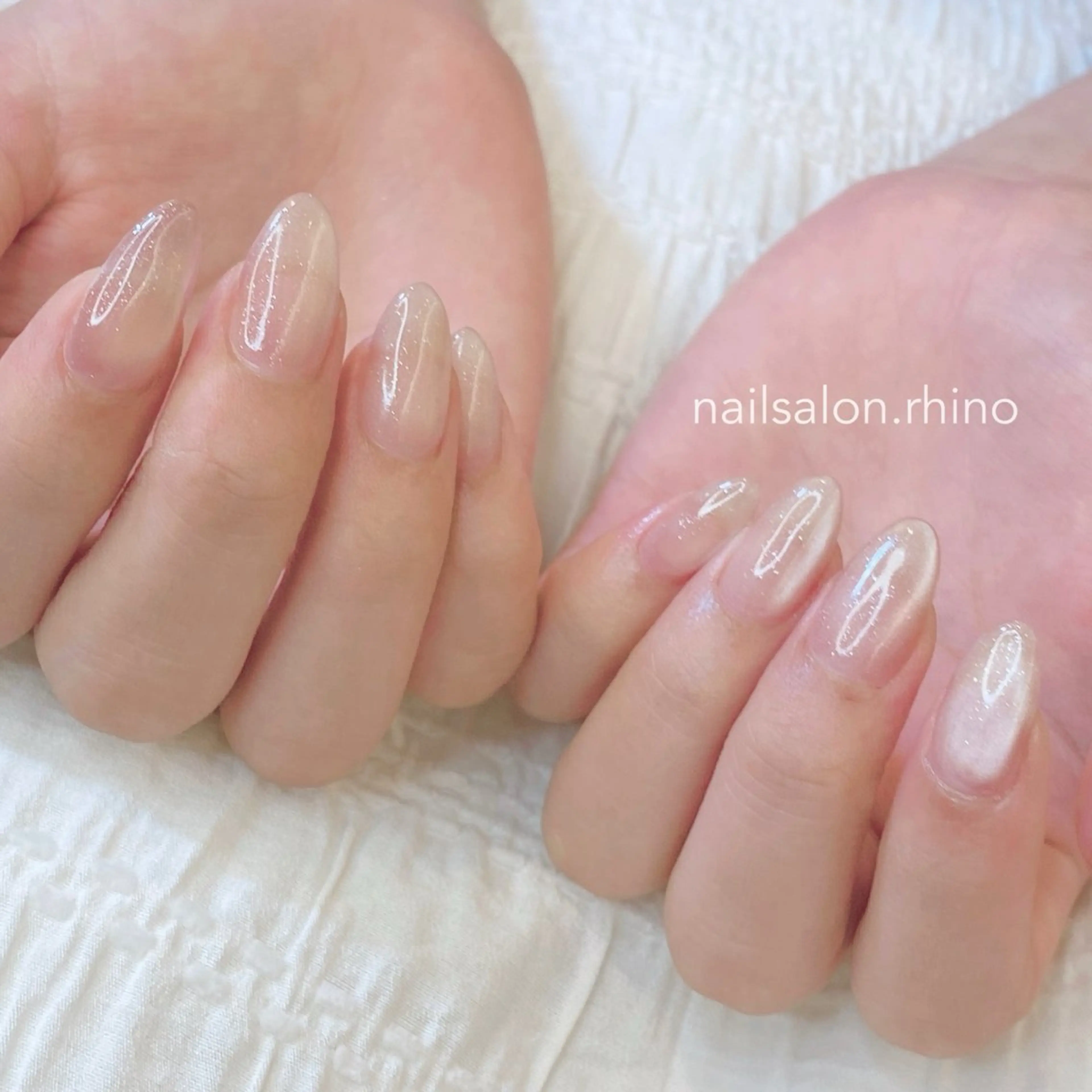 オフあり💅ベージュピンク系マグネットネイル✨の写真