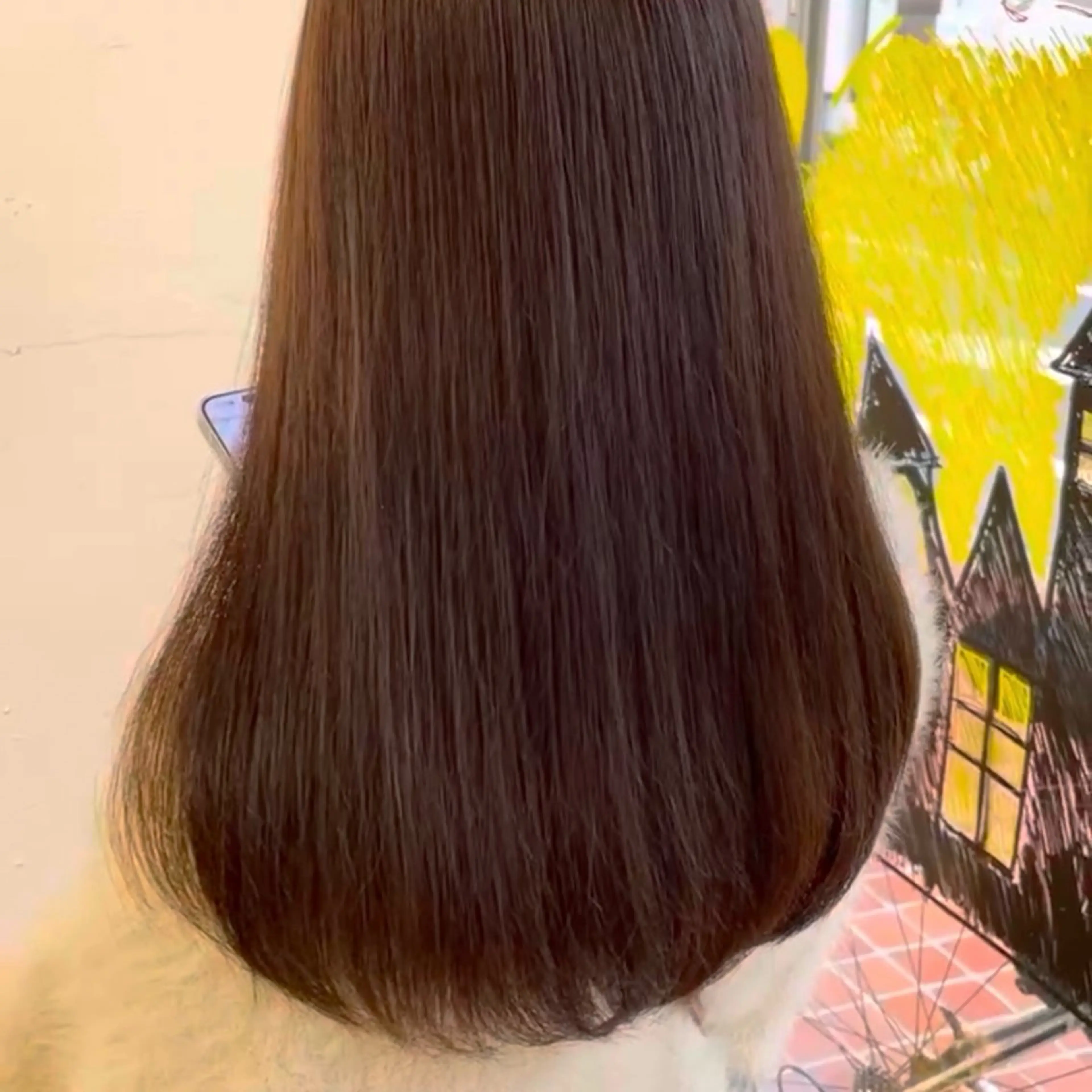 ロング カラー カット ヘアカラー 飯島朋香 オリーブベージュ🌿のヘアスタイル